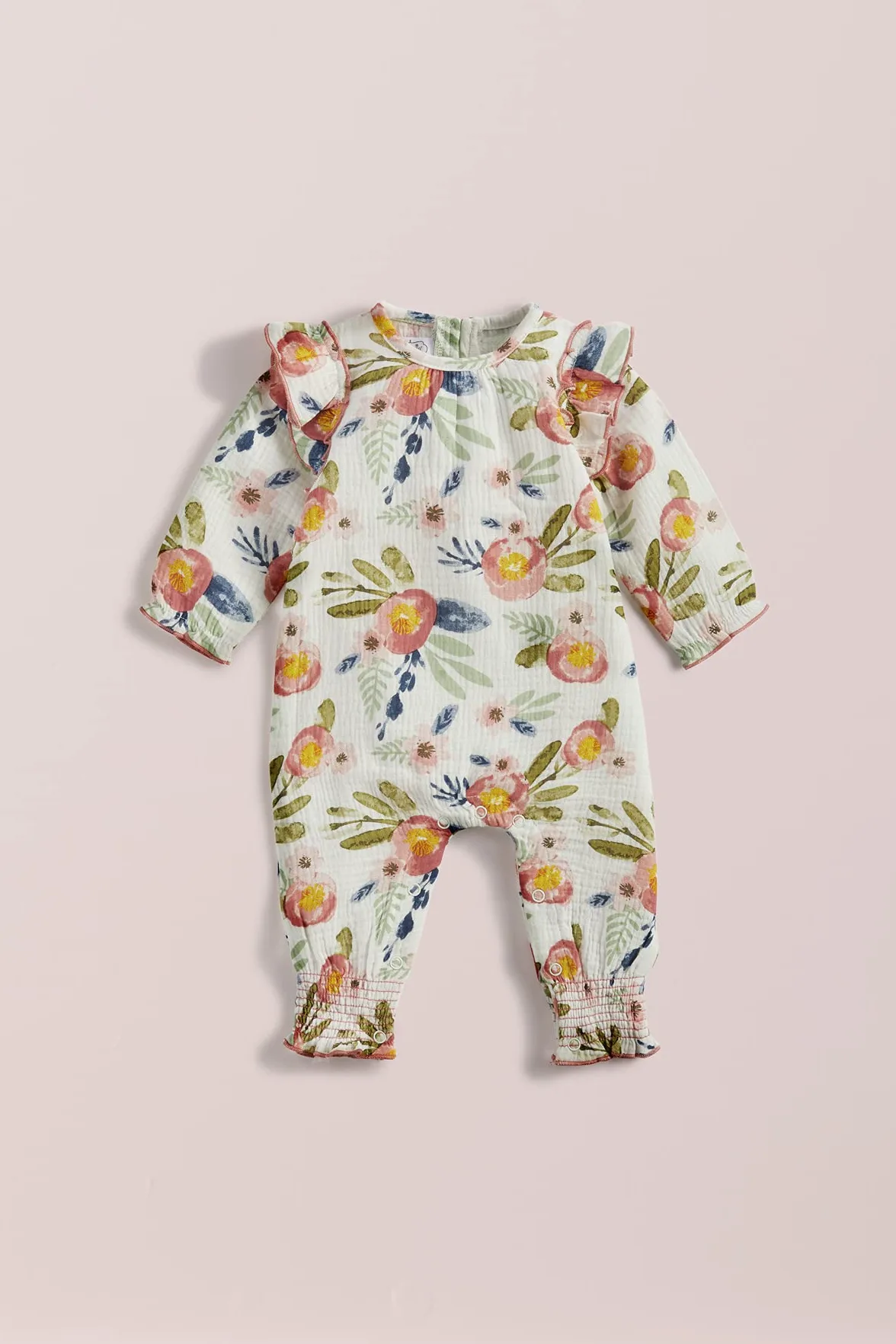 Mud Pie Conjunto de una pieza floral de bebé niña, Rosa/Rebel Fun., 3-6 meses