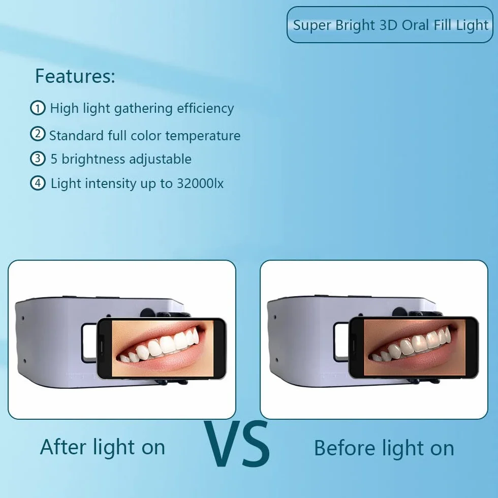 Lámpara LED Dental Intraoral 20 Leds 5W Alto Brillo Fotografía Oral Herramientas de Relleno