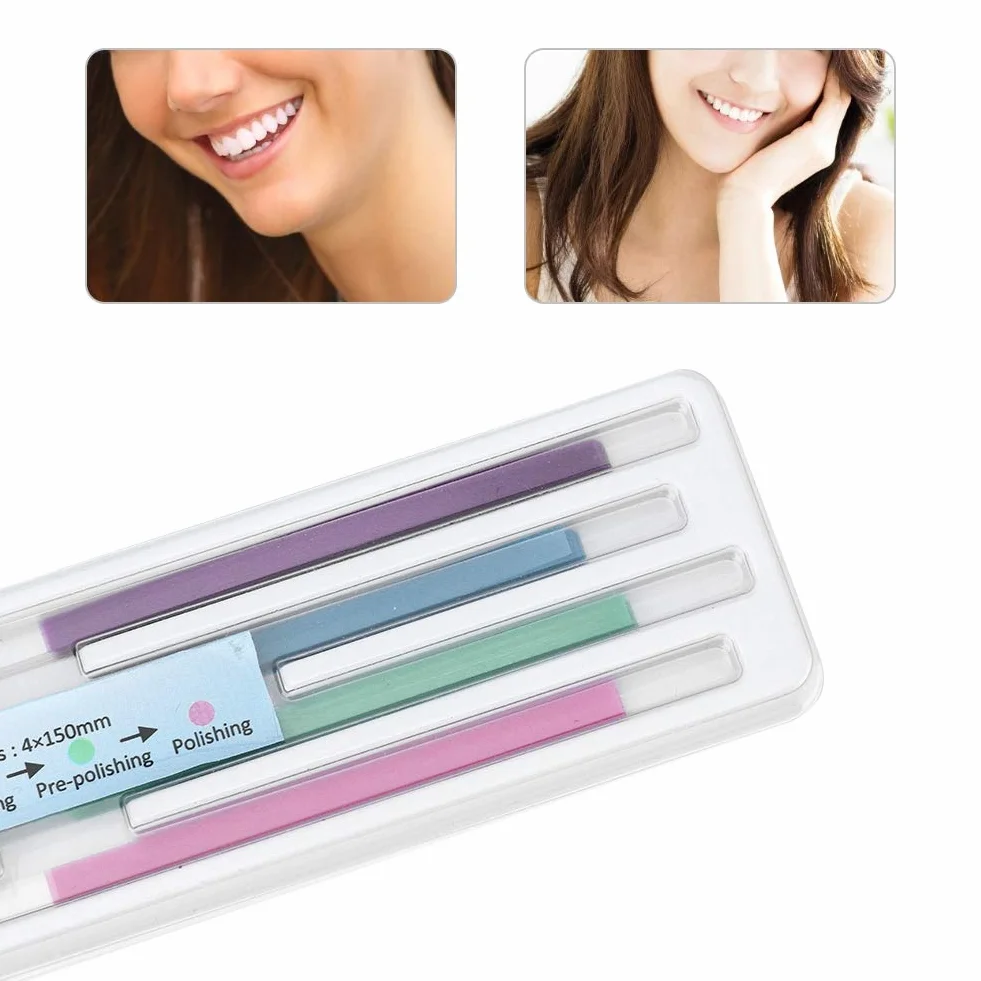 Nikou Tiras Abrasivas Dentales 60 Piezas Paquete Pulido Dientes Acabado Brillo Contorno Kit