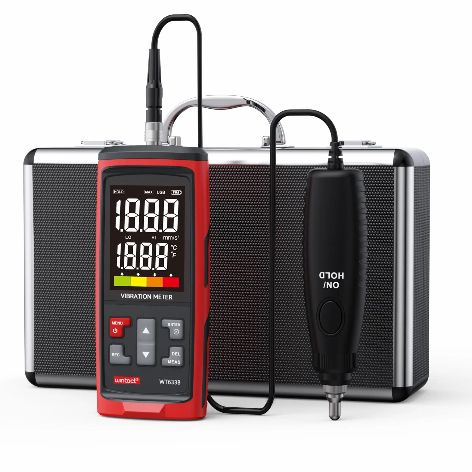 Vibrómetro Wintact WT633B, análisis de vibración mecánica, aceleración, velocidad, desplazamiento, temperatura
