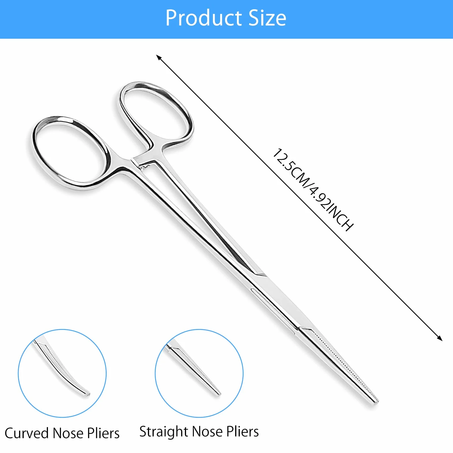 APOMOONS 2 piezas alicates piercing tijeras enfermeria inoxidable pinza pesca dientes sierra 12,5cm