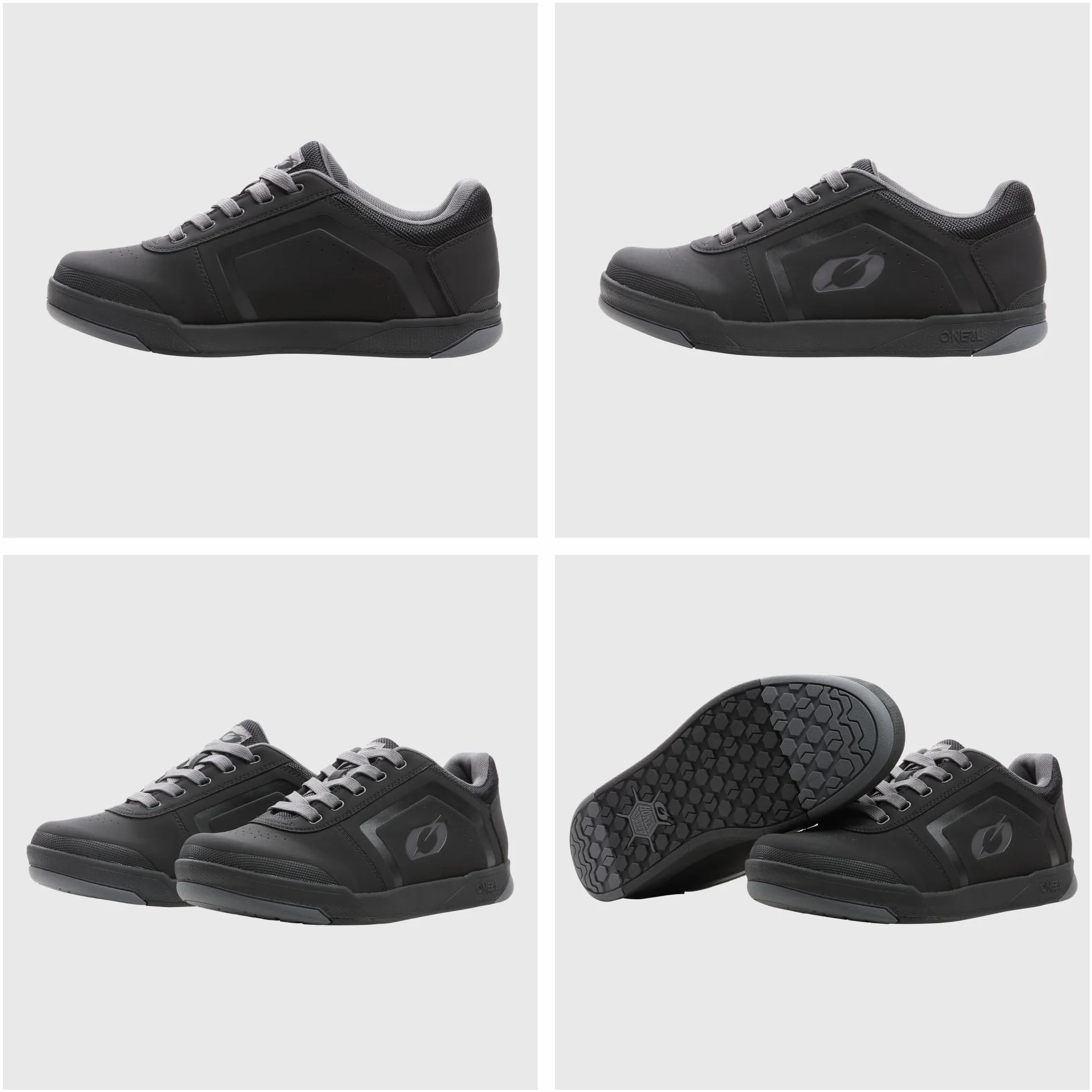 O'NEAL Zapatillas de Bicicleta de Montaña MTB Downhill Freeride Zapato de Pedal Plano con Clavos Edición TBS Negro Gris