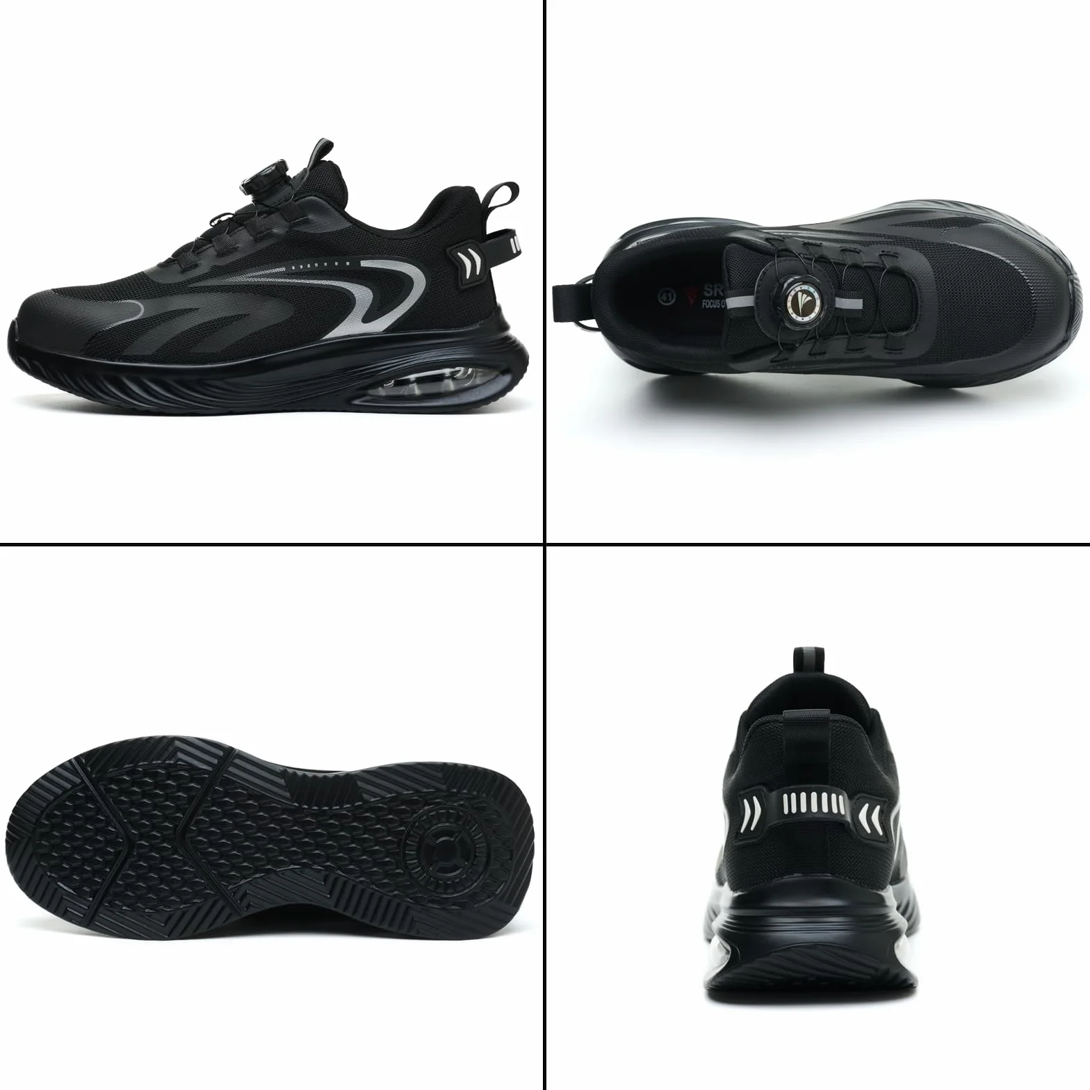 AEKYIWL Zapatos de Seguridad para Hombre Mujer Calzado de Seguridad Comodo Zapatillas de Trabajo con Punta de Acero Cordón con Hebilla giratoria