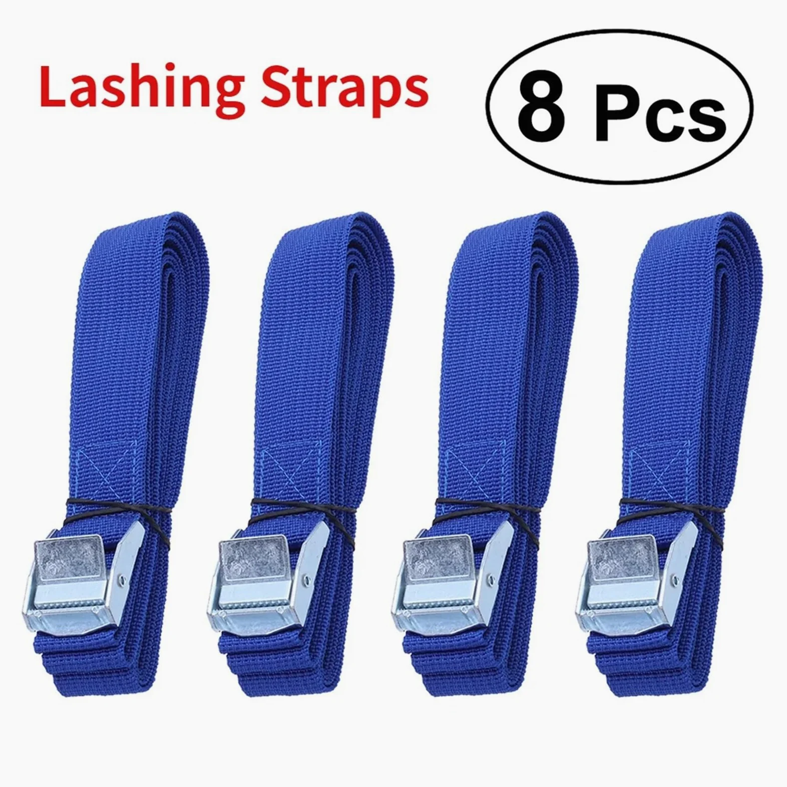Correa con Hebilla, Correas de Amarre 2,5 m con Hebilla Nailon liberación rápida for Carga, portaequipajes Coche, Equipaje y mudanzas(4pc)