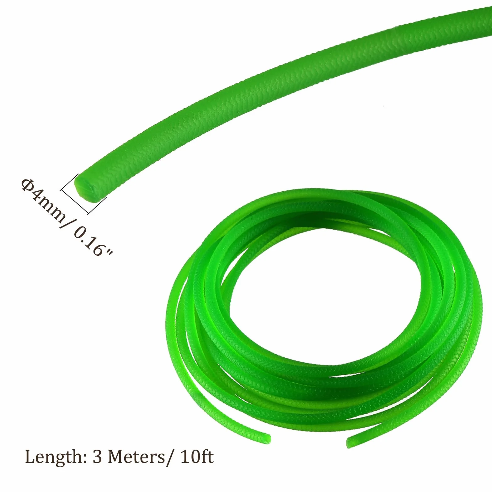 Correa Redonda de Uretano de Alto Rendimiento 3m x 4mm Correa de Transmisión de PU Poliuretano Verde