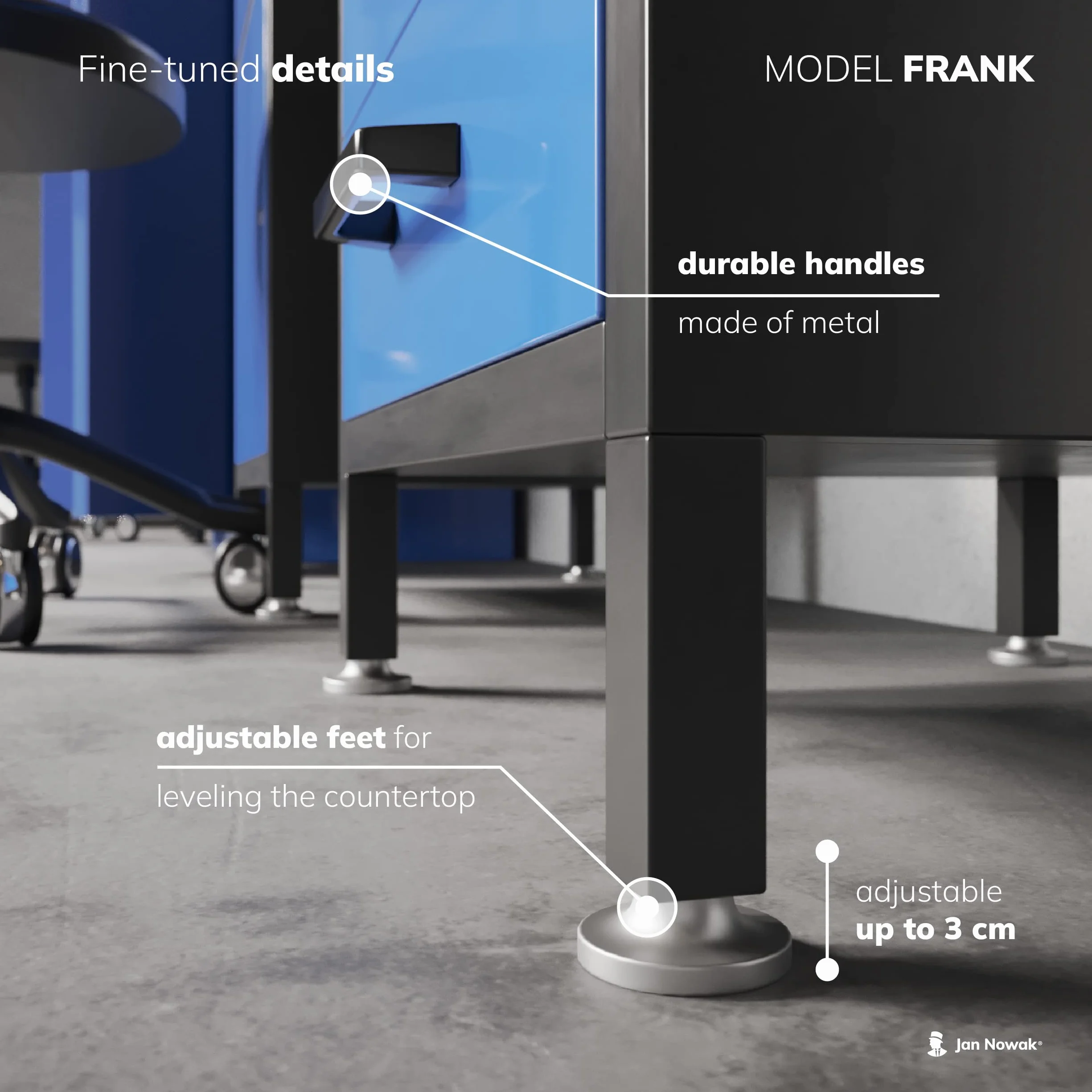 Banco de Trabajo con Encimera Mesa de Trabajo 6 Cajones MDF 500 kg Metal 170x60x85 cm Negro