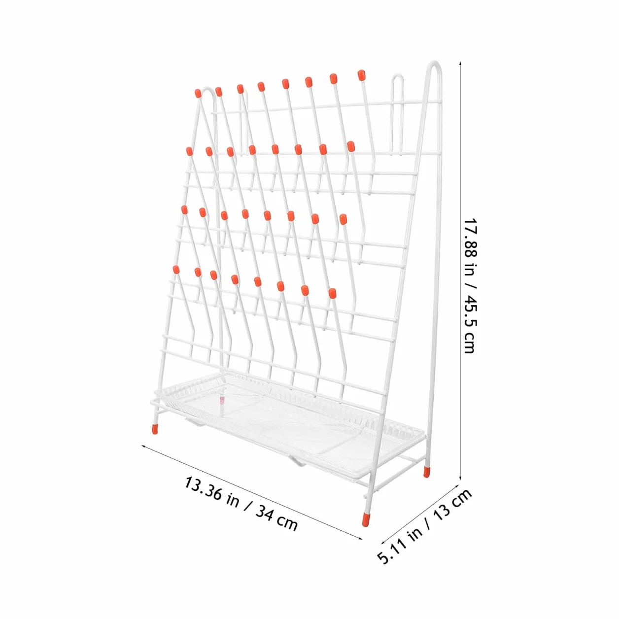 SOLUSTRE Soporte de secado para vasos de laboratorio de 32 puntos, estructura de alambre de hierro resistente