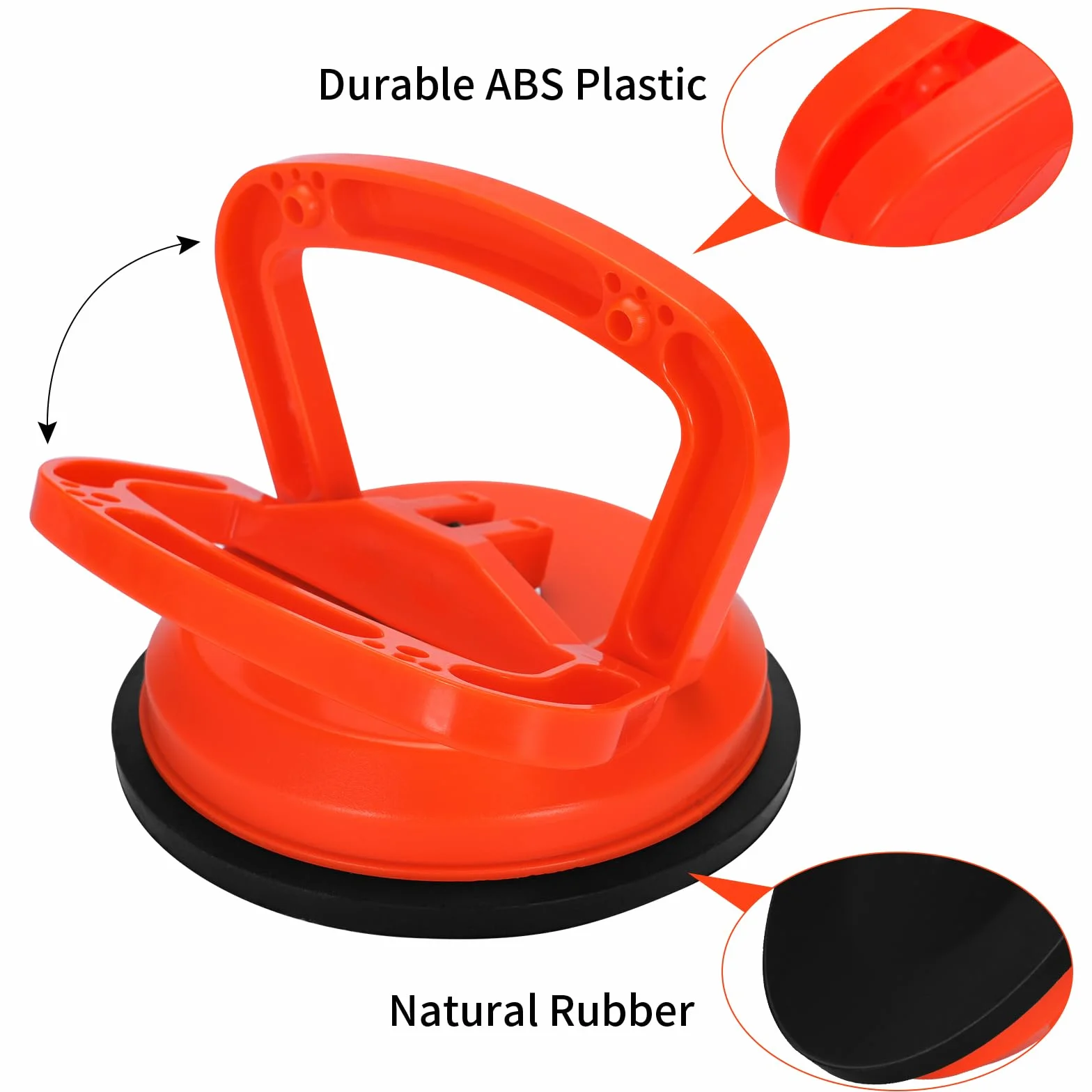 Ventosas Elevación 50kg, Elevador de Vidrio Cristales Azulejos Espejos, Vacío Potencia Diámetro 11.8 cm Naranja