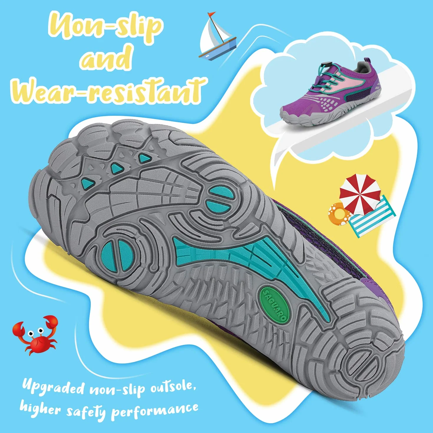 Saguaro Zapatos de Trail Niños Transpirable Antideslizante