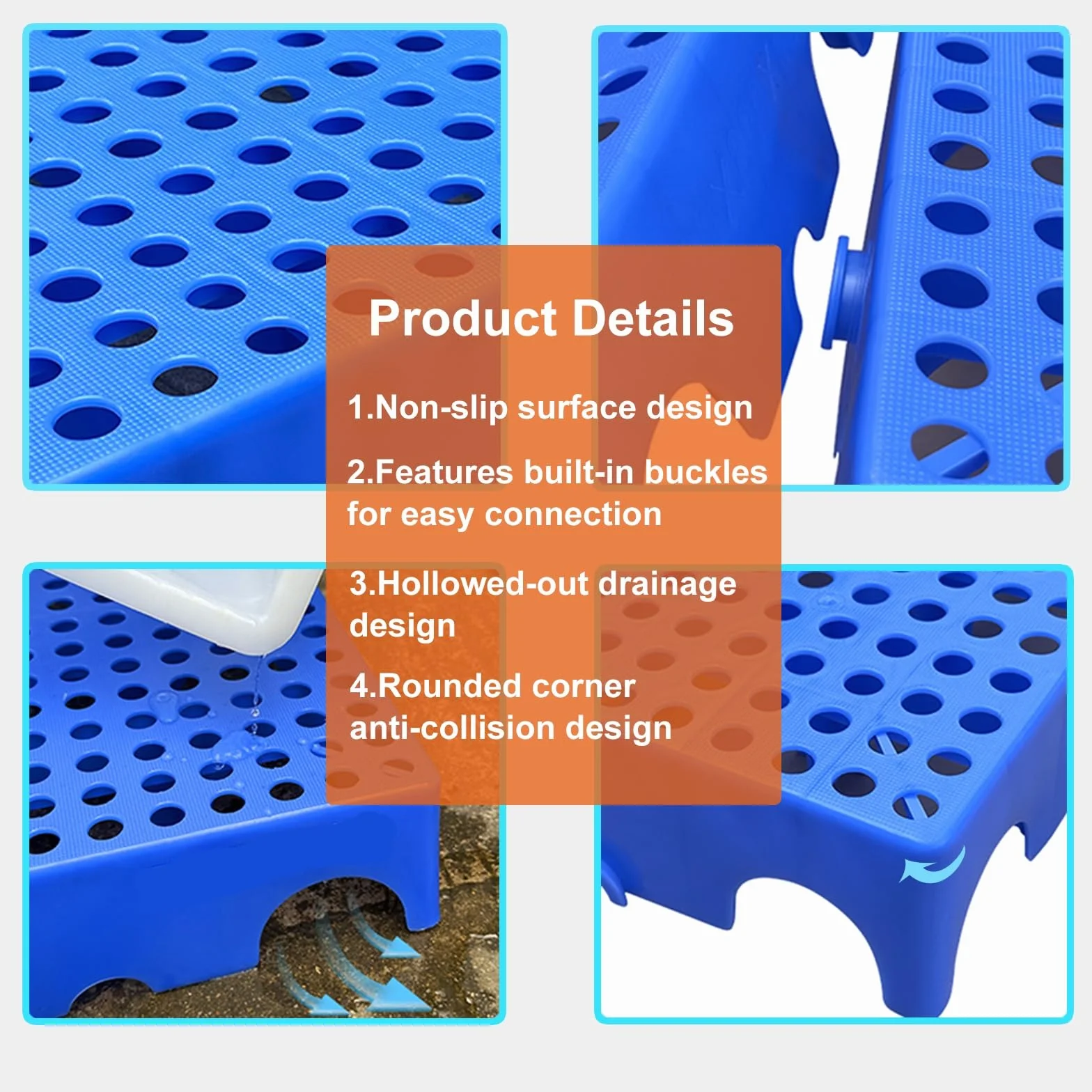 Plataforma Rejilla Suelo HDPE 100x100x5cm Estera Drenaje Entrelazada Resistente