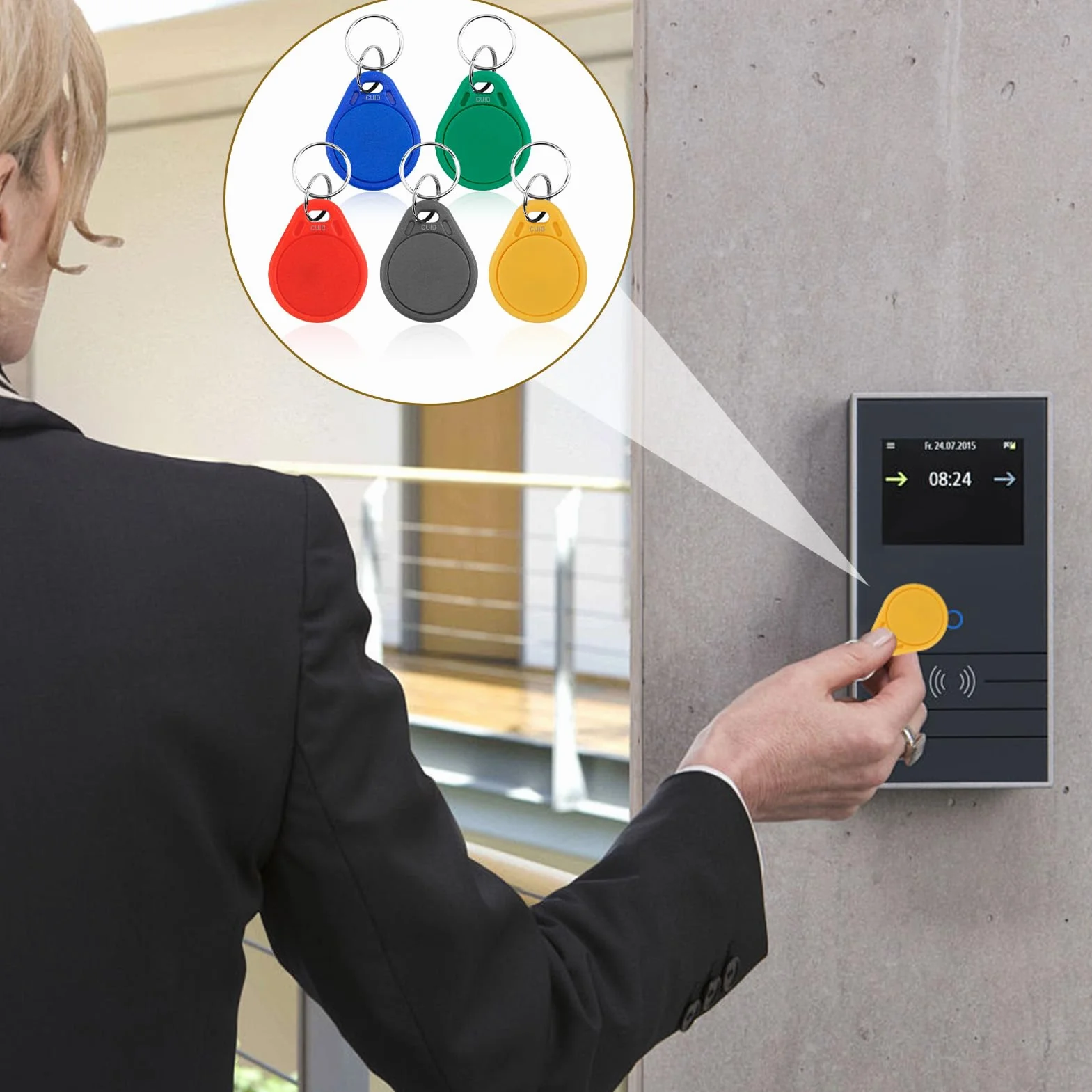 Llaveros RFID 13.56 MHz CUID Regrabables para Control de Acceso Edificios Oficinas Gimnasios