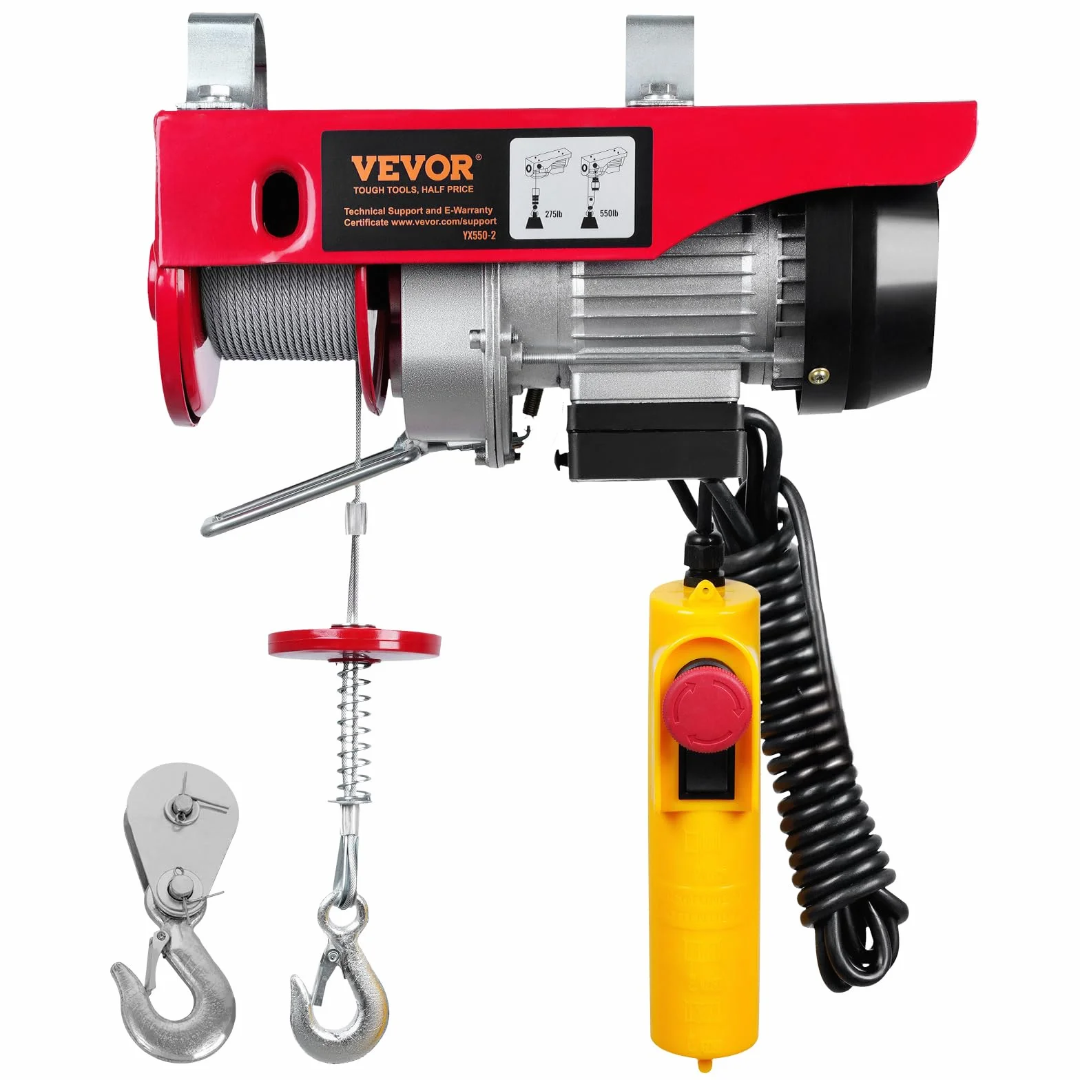 VEVOR Polipasto Eléctrico de Cable 250 kg 510 W 12m