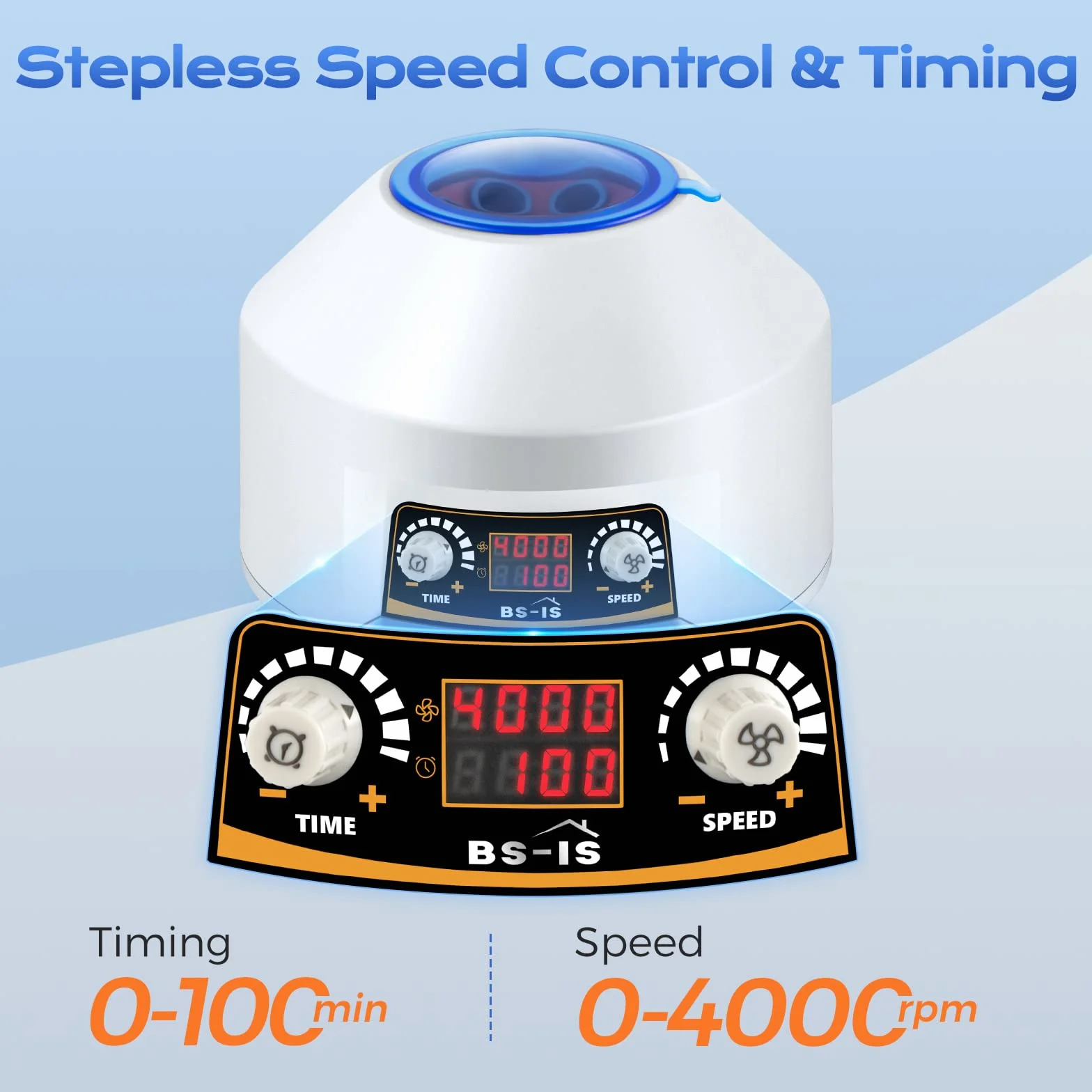 Bonvoisin Centrifuga con Pantalla LED 4000rpm 1953xg 100min Tapa Transparente para Separacion de Muestras 2-15ml