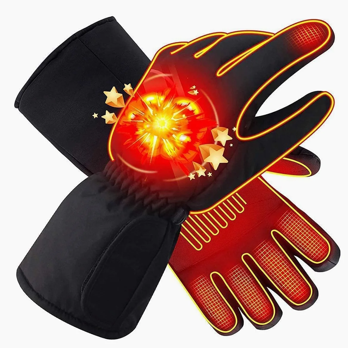 Guantes térmicos Guantes de Invierno para Hombres y Mujeres, 3 Niveles de Calentamiento Pantalla táctil Guantes térmicos Impermeables para Esquiar Snowboard Pesca