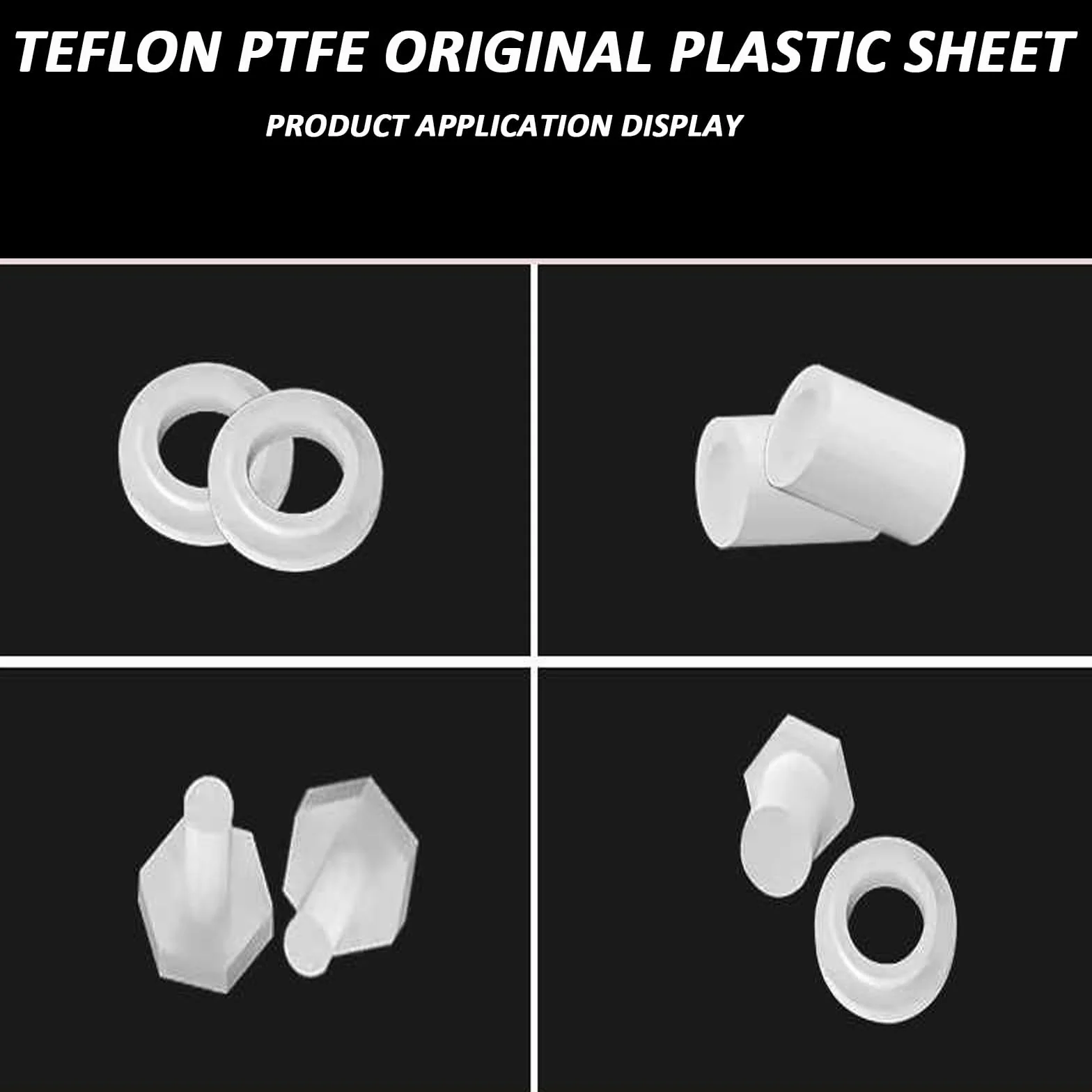 Lámina de Teflón PTFE Virgen 500 mm x 500 mm Espesor 1 mm-30 mm para Industria Química