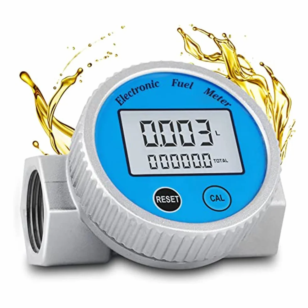 Medidor de flujo de turbina impermeable digital 2.37-26.41GPM 1 pulgada NPT para agua diésel metanol queroseno aceite
