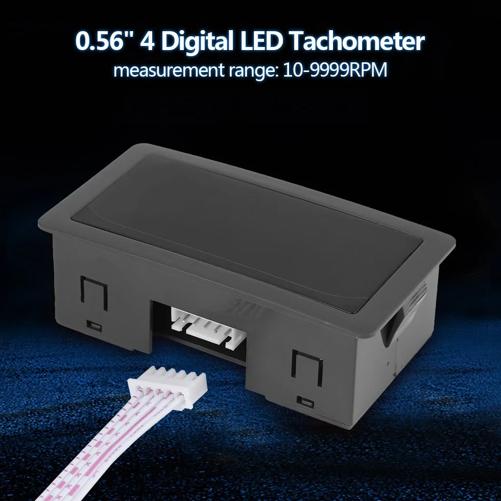LED Tacómetro Digital RPM Medidor de Velocidad con Sensor Hall NPN Rojo