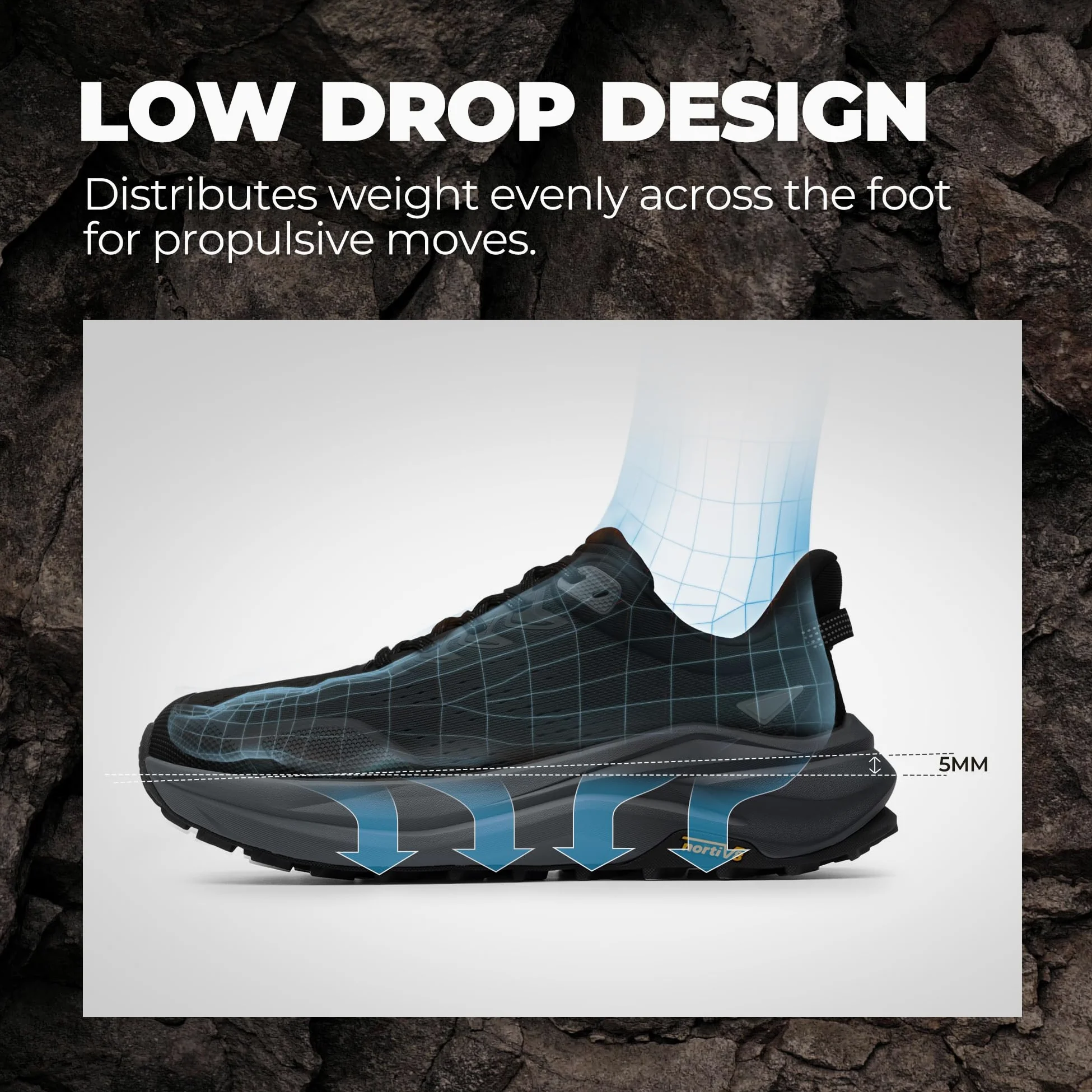 NORTIV 8 Zapatillas Trail Running Hombre con Punta Ancha Zapatillas Trekking Ligero y Transpirable con Plantilla de Soporte para Arco Suela Antideslizante