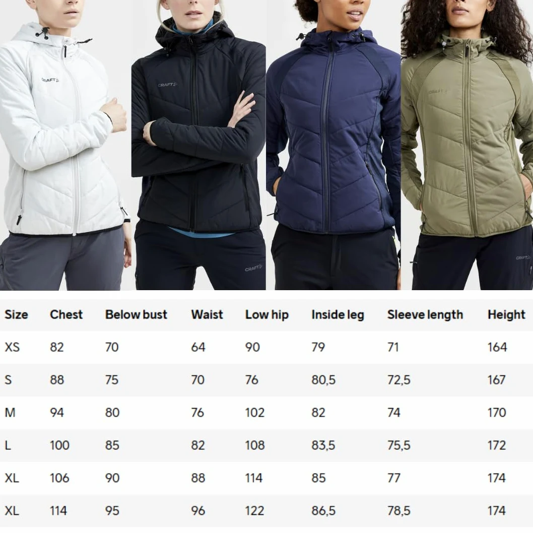 Craft Adv Explore Hybrid Übergangsjacke Damen | Leichte, Wattierte Windjacke Mit Jersey-einsätzen | Verstellbare Kapuze Chaqueta Mujer