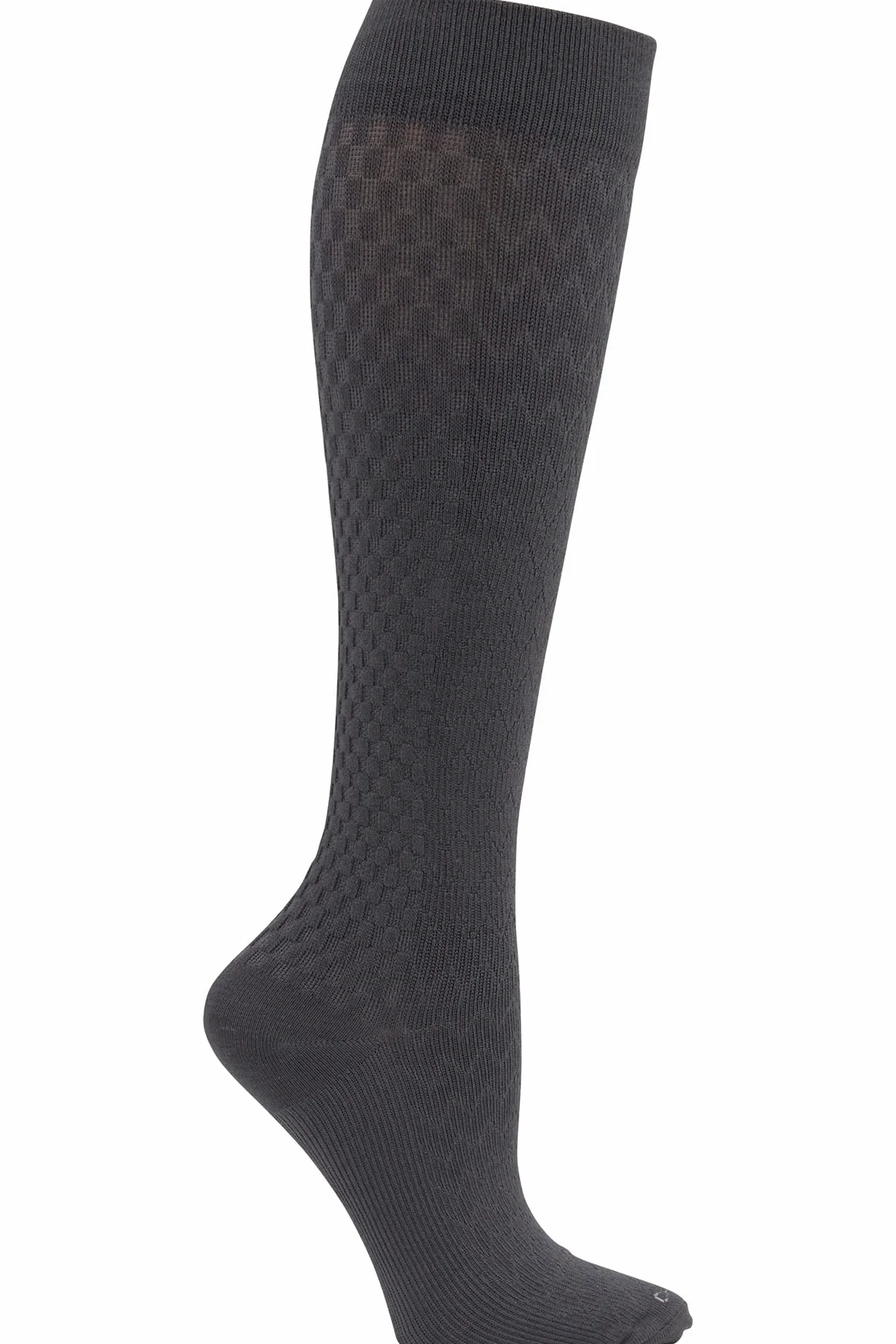 Cherokee TrueSupport - Calcetines de compresión para mujer, 10-15 mmHg, 4 pares individuales, extra anchos, grafito