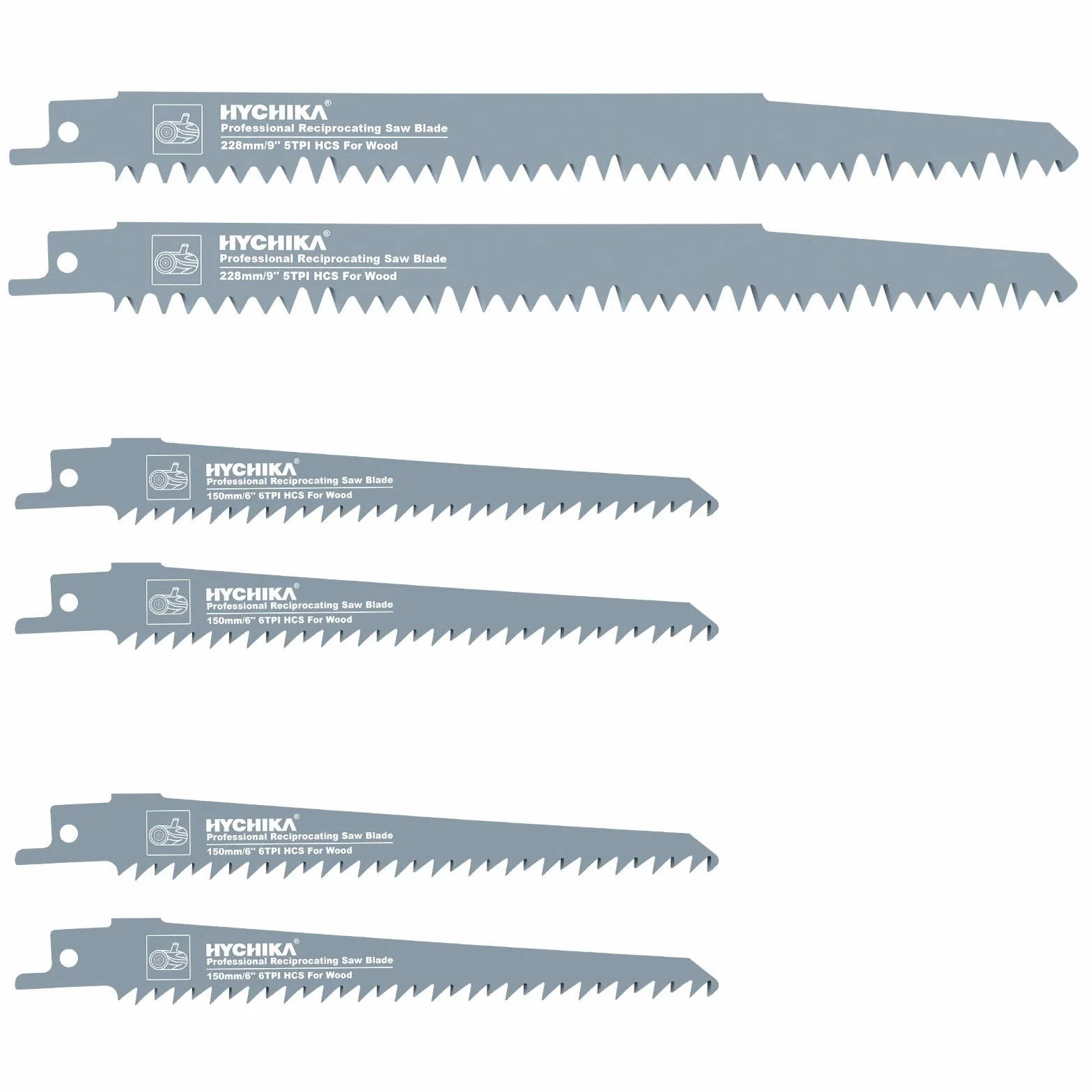 Hychika Hojas de Sierra de Sable para Madera 240 mm, 6 Piezas CRV