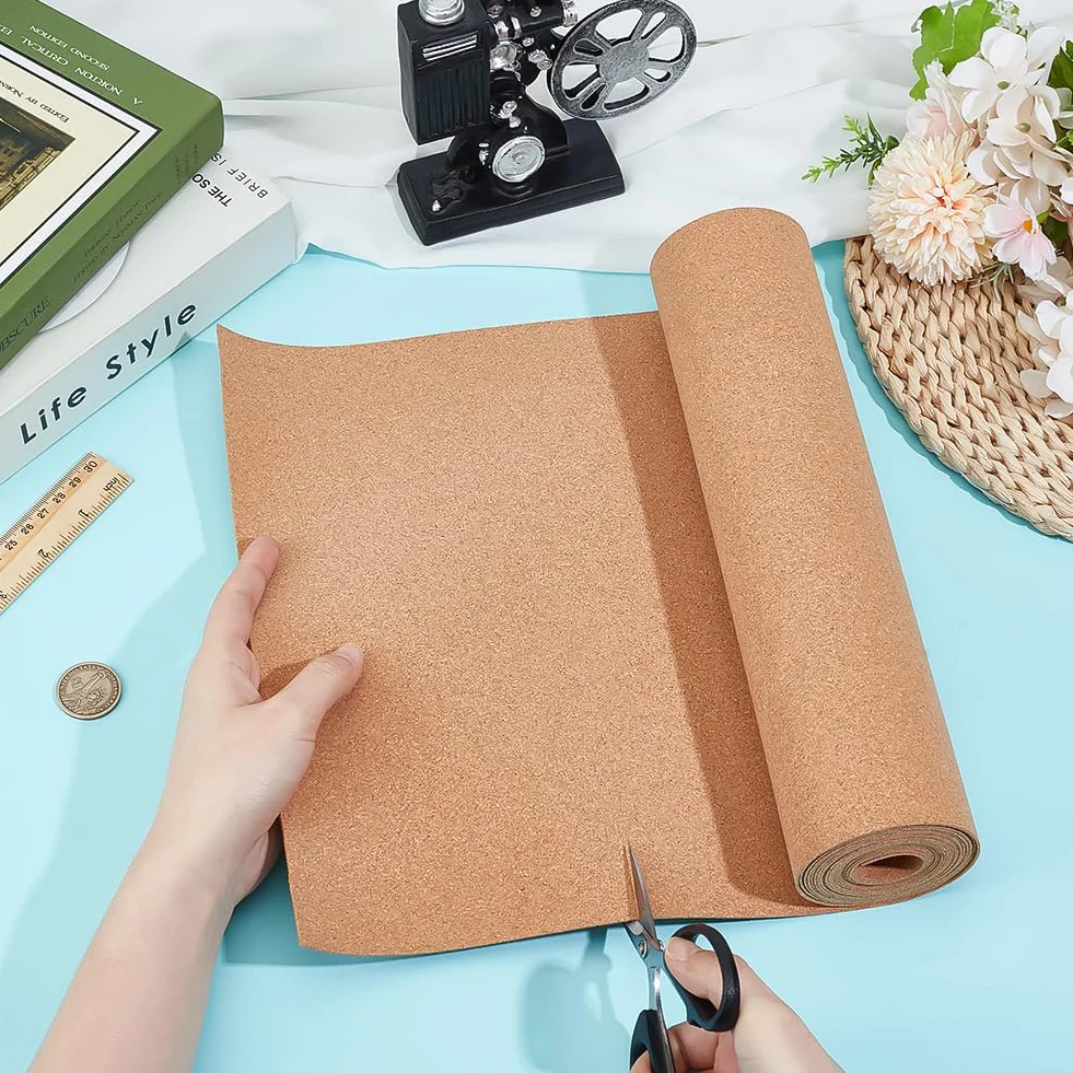 BENECREAT Rollo de Corcho Natural 5 m x 30 cm para Decoración de Paredes y Tablón de Anuncios