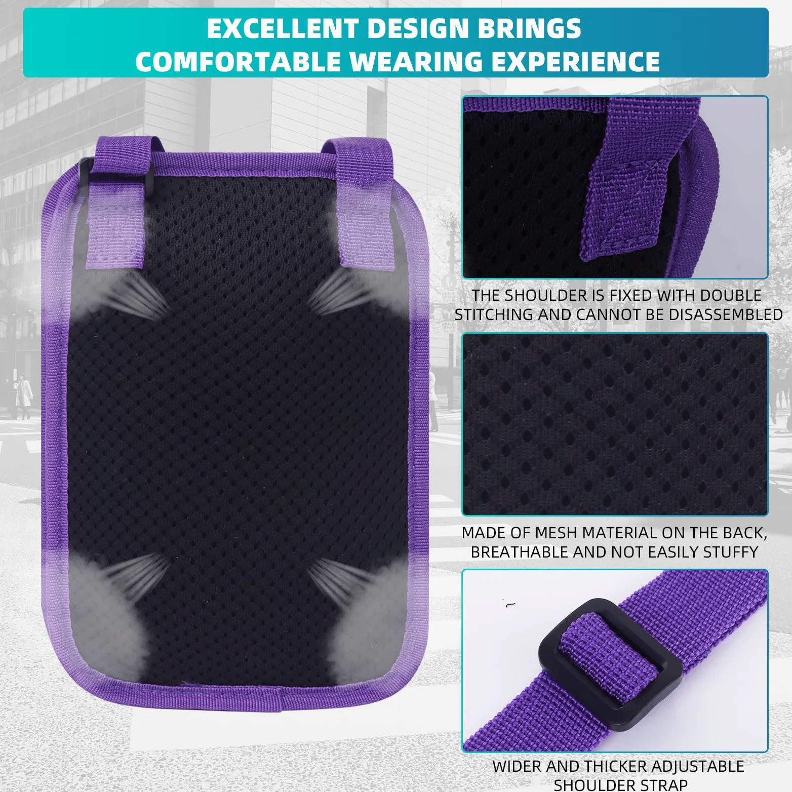 Cartera pequeña para el cuello con bloqueo RFID, bolsa cruzada de viaje, soporte para pasaporte, diseño minimalista delgado, bolsa de seguridad para el cuello