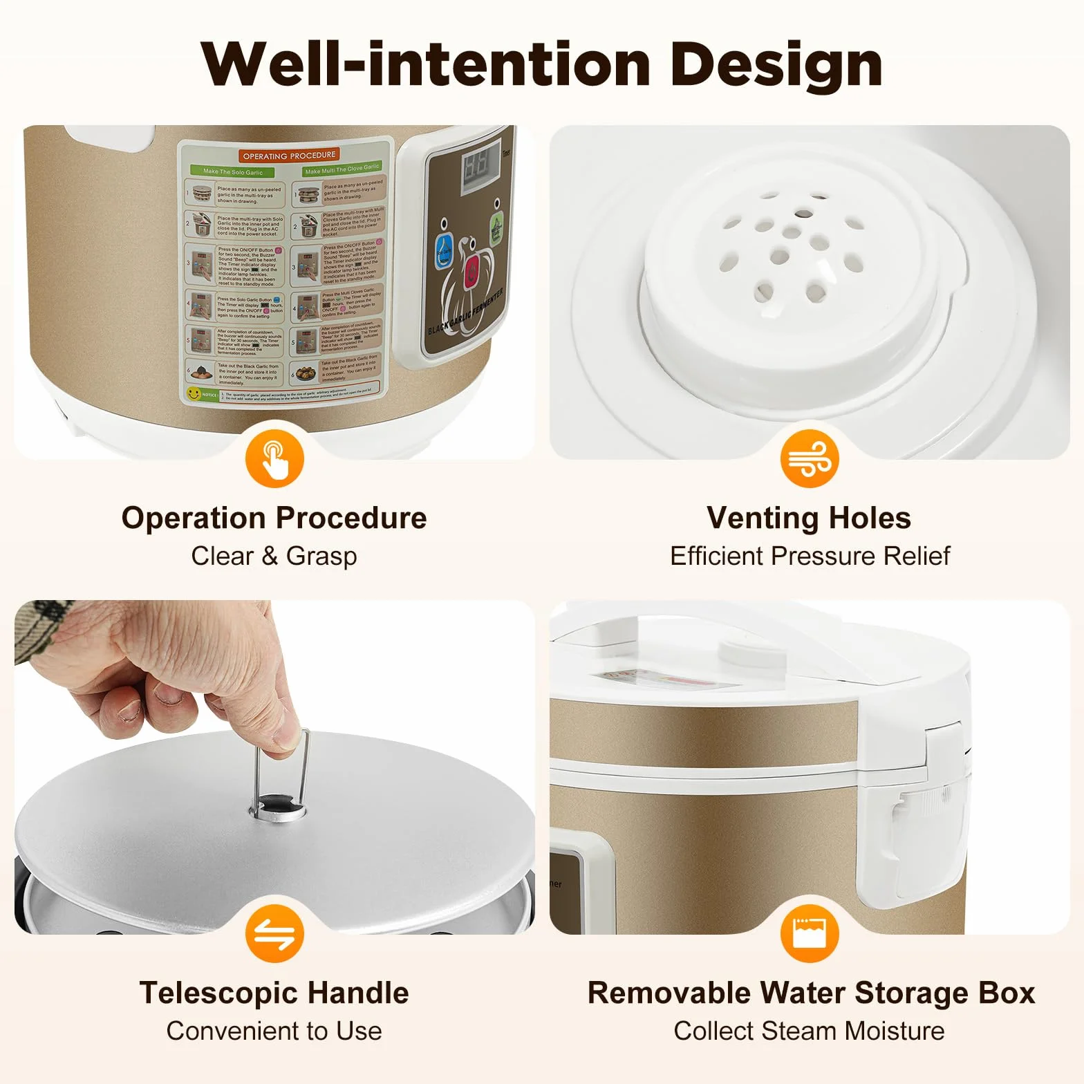 Fermentador de ajo negro 5 litros automático 12-15 días control calefacción constante 360°