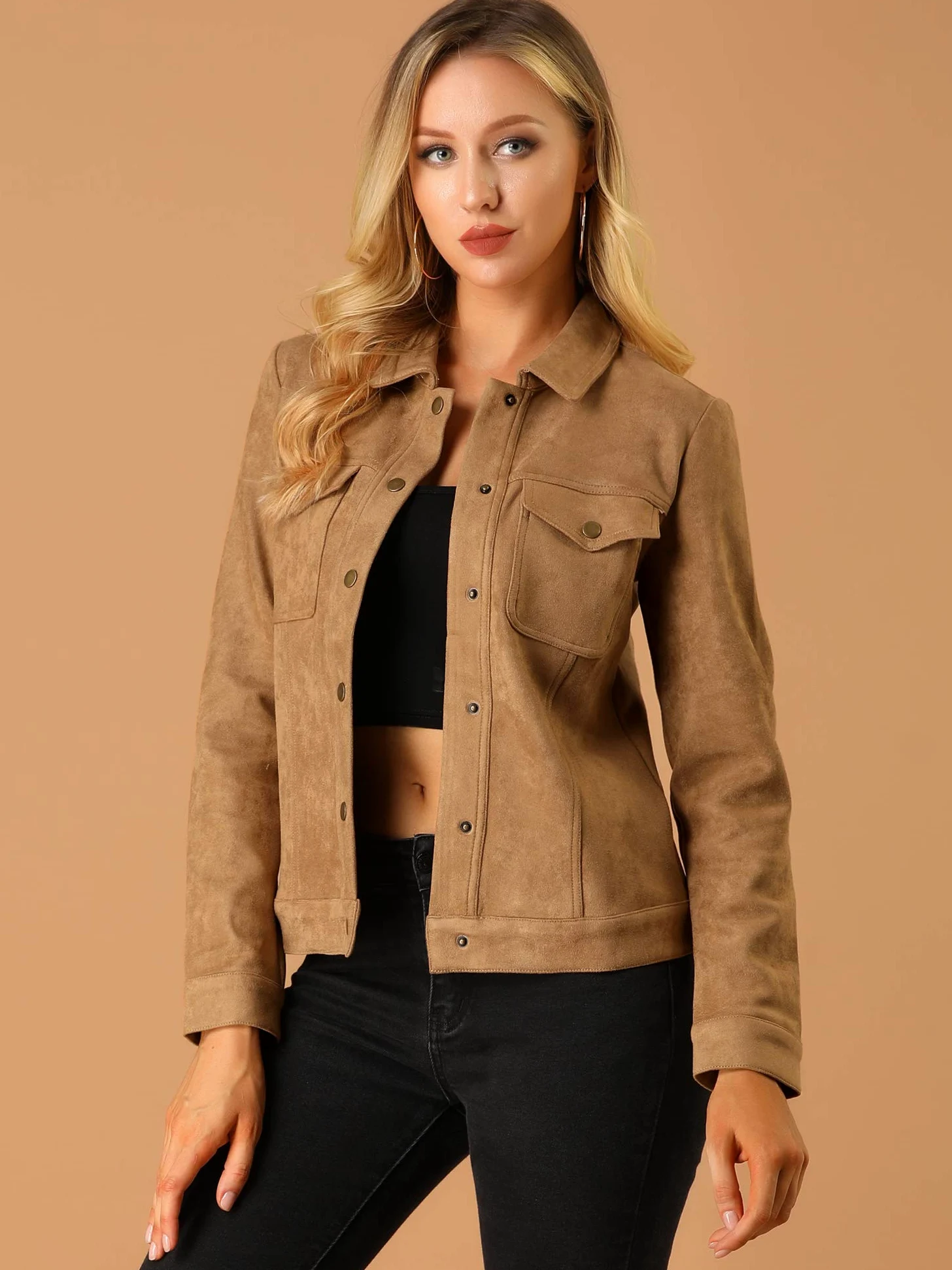 Allegra K Coat Abrigo básico Mujer (Pack de 1)