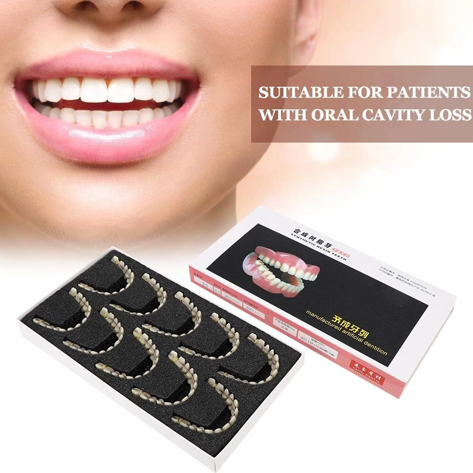 Juego de dientes postizos de resina, modelo de enseñanza dental, 280 piezas, suministro dental
