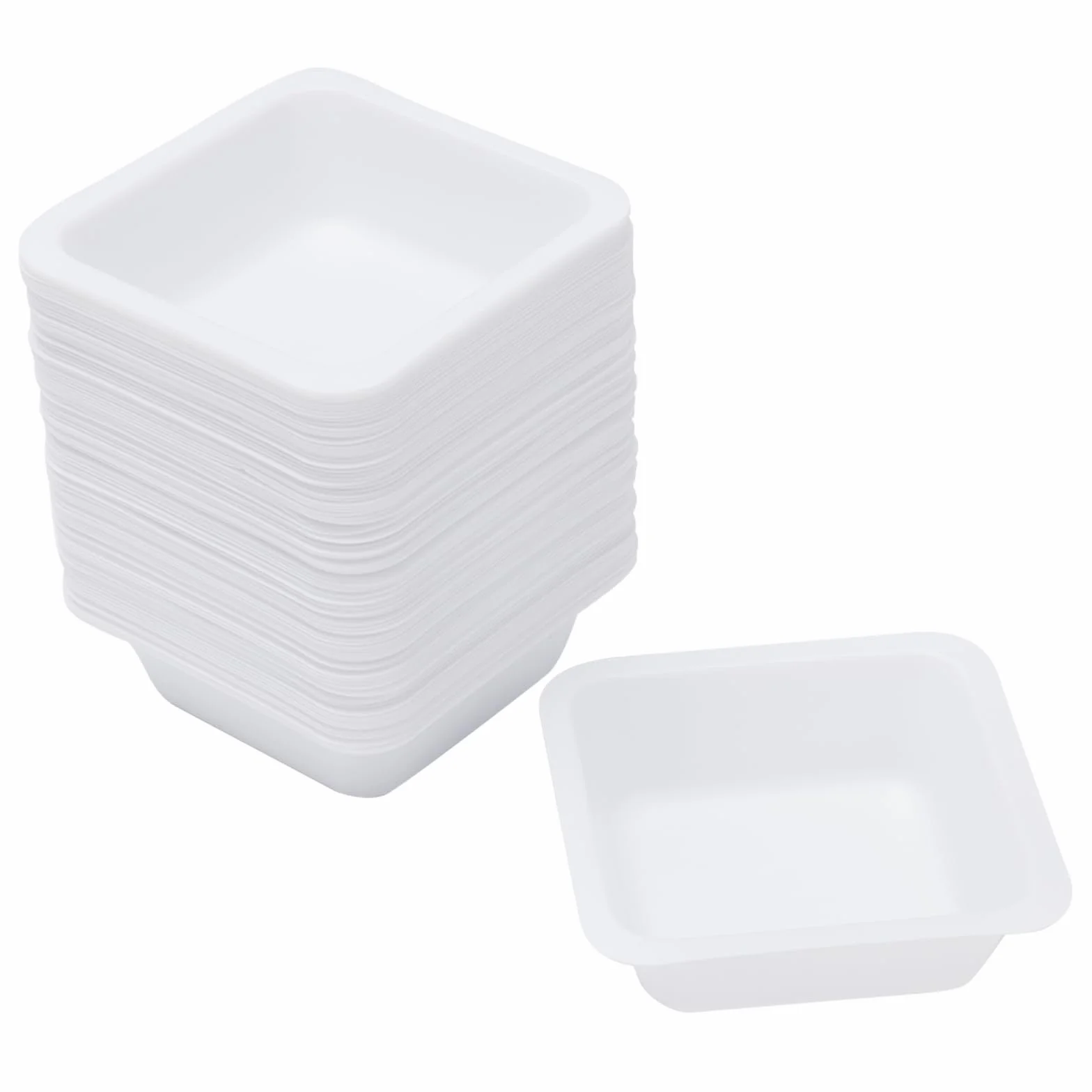 Stonylab Barquillas de Pesaje Medianas 100 ml Paquete de 100 Bandejas Desechables de Plástico para Balanzas