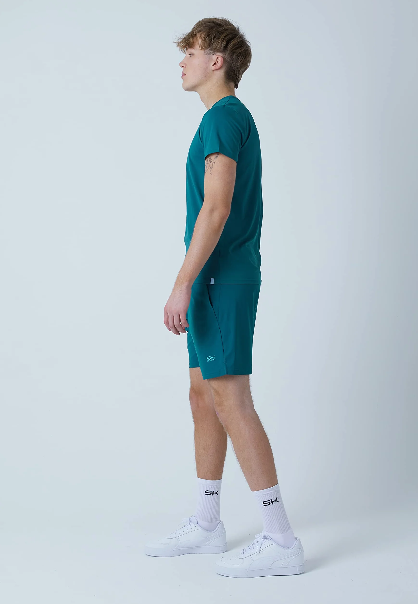 Sportkind Pantalones cortos de tenis para hombre y niño, regular, ultraligeros, muy elásticos, transpirables, protección UV