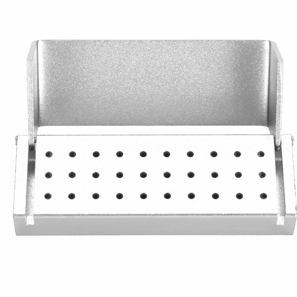 Caja de desinfección dental aluminio 30 agujeros Portafresas autoclavable