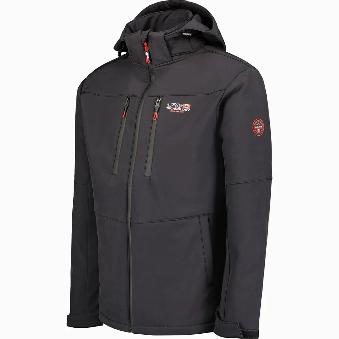 Canadian Peak Timmexeak Men - Chaqueta Softshell Hombre Impermeable Con Capucha - Abrigo Para Hombres Outdoor Cortavientos Resistente - Senderismo Esquí Otoño Invierno Primavera