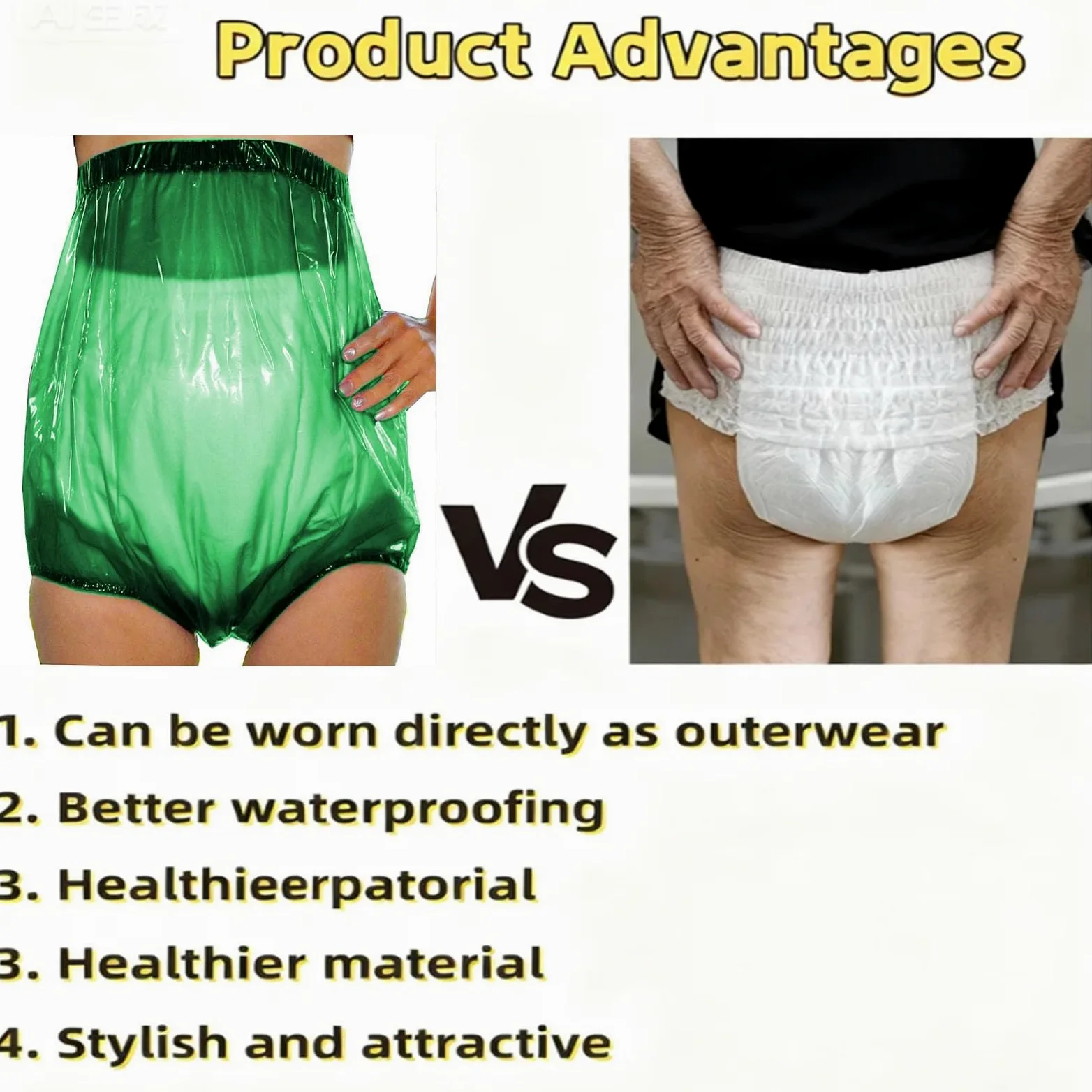 Braguitas Unisex para La Incontinencia, De Talle Alto, Transparentes, Extra Grandes E Impermeables, Cubrepañales para Adultos Tipo Hospital, Plástico LavableGreen,7XL
