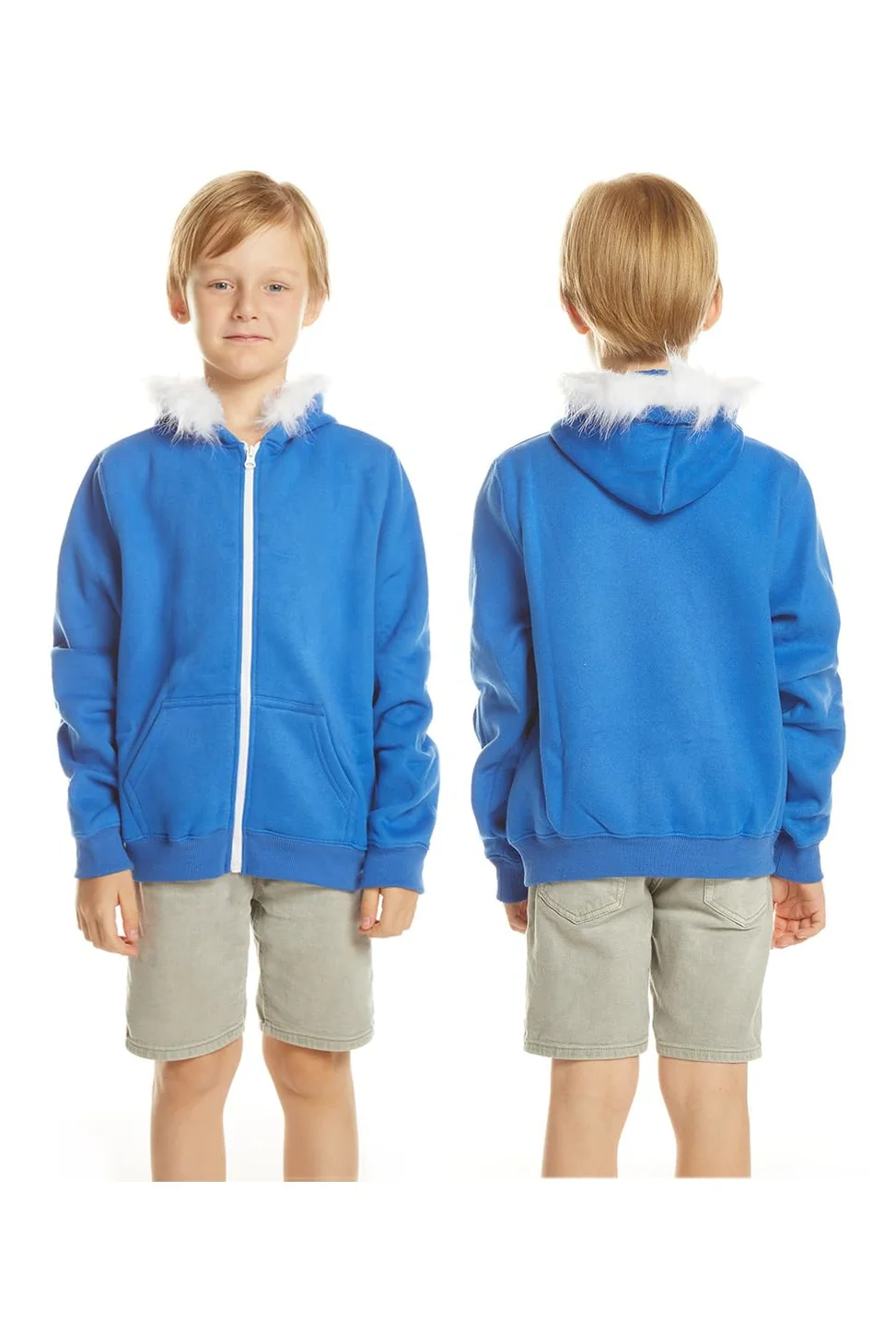 Chaqueta azul con capucha para adultos, sudadera con cremallera para Halloween, cosplay, disfraz de felpa para adultos, ropa al aire libre, tops unisex