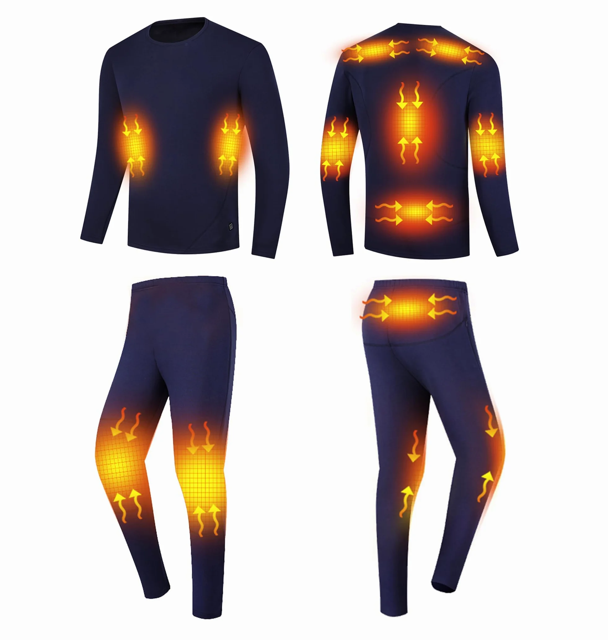 Conjunto de Ropa Interior térmica, Camiseta y pantalón térmicos eléctricos para Hombre, Ideales para la Caza en Motocicleta.