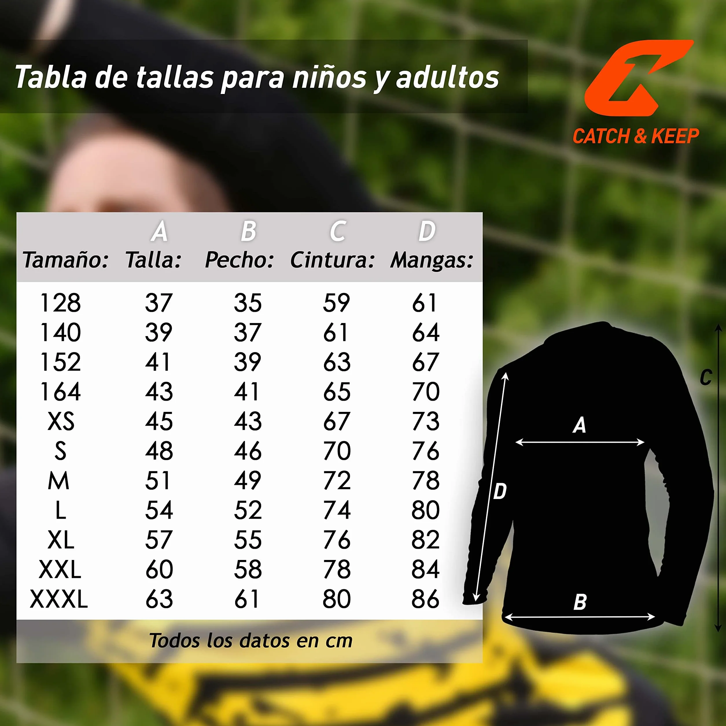 Camiseta de Portero CATCH & KEEP con Protecciones en Codos Transpirable