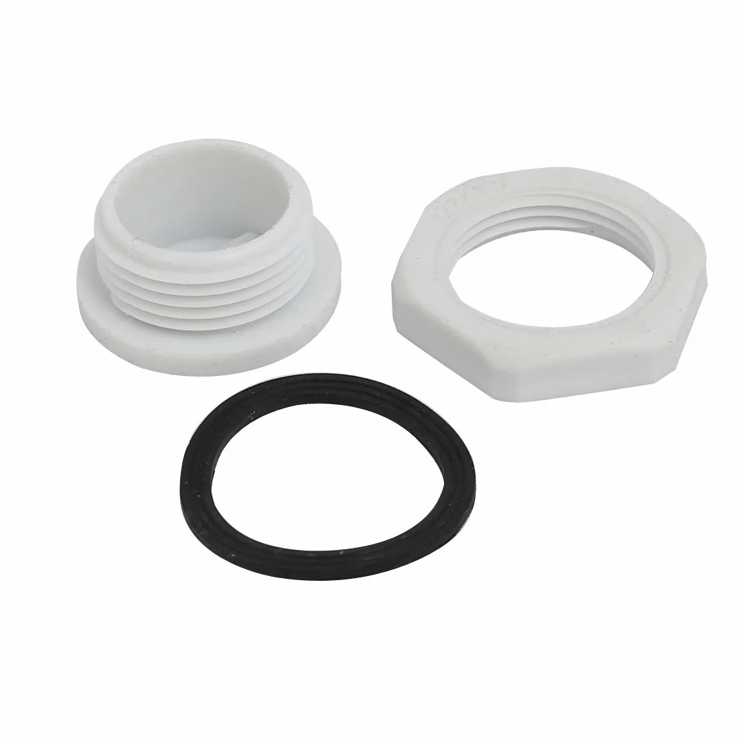 Sourcing Map Prensa Estopas Extremo Roscado Tapa Gris M22 Rosca Macho Nailon 10 szt