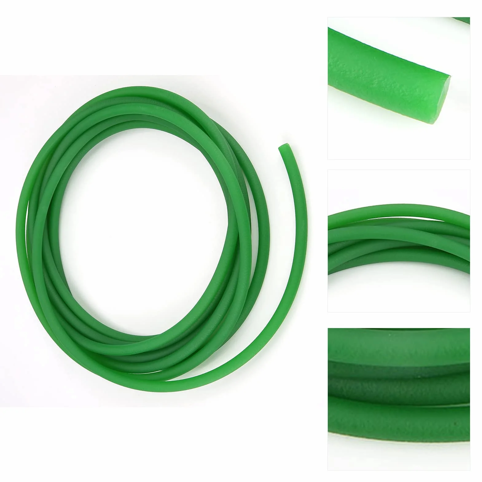 Correa redonda de poliuretano PU 8mm*5m superficie rugosa para accionamiento verde