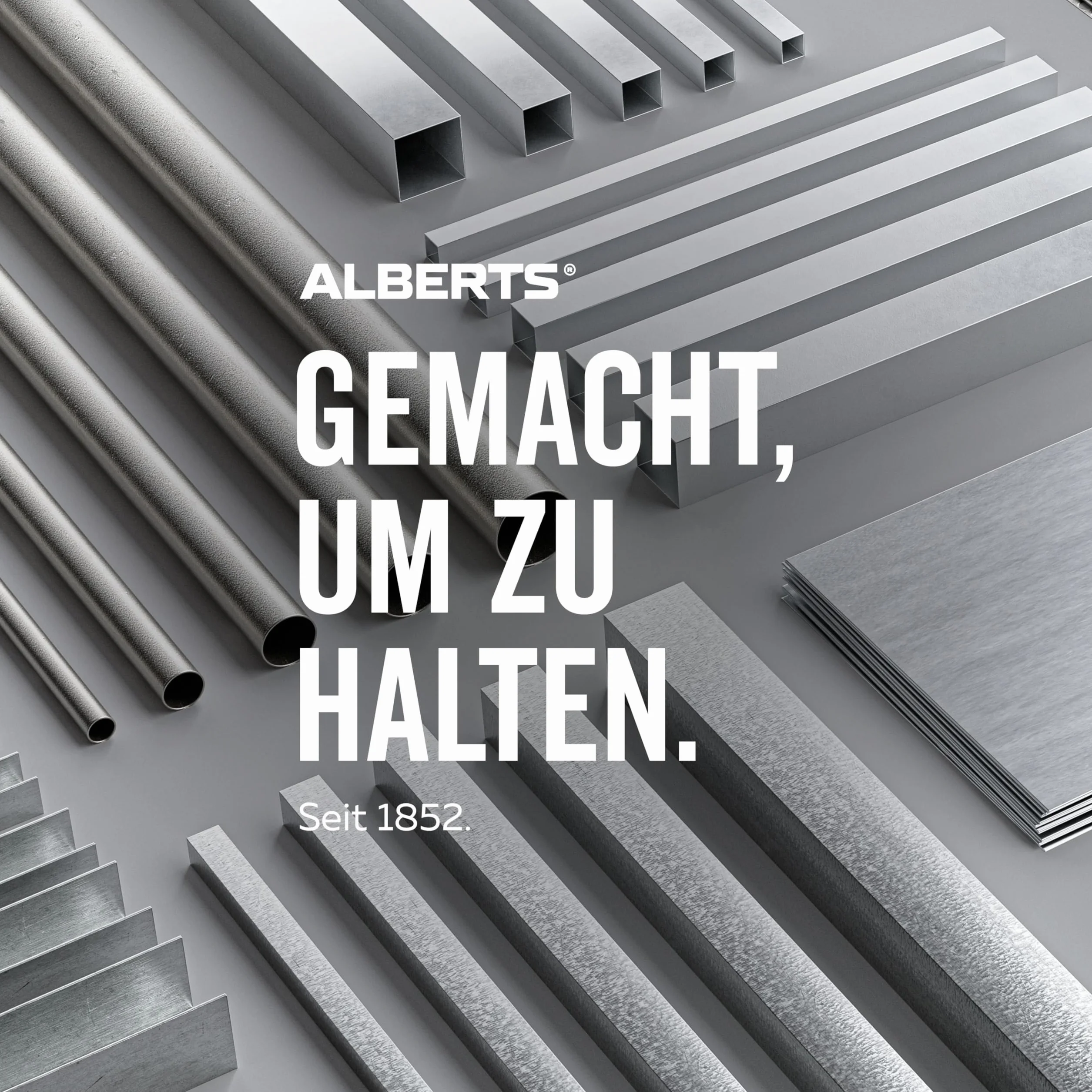Alberts 472504 Tubo cilíndrico de Aluminio natural 1000 x 12 x 1 mm