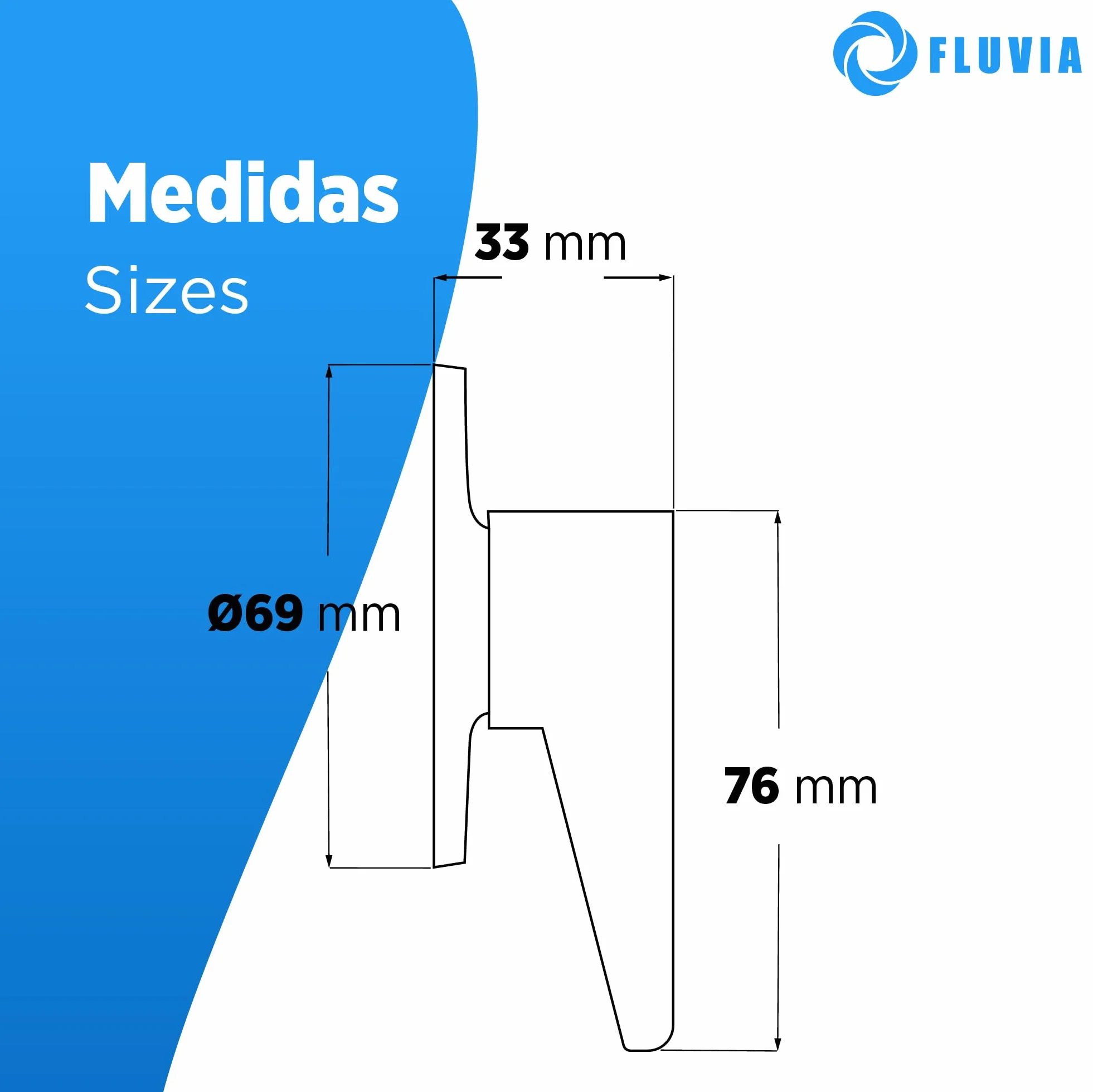 FLUVIA Embellecedor Llave Paso Mando Palanca Zamak Cromado Pulido 69x54 mm Compatible Ducha Grifo Empotrado Dorado