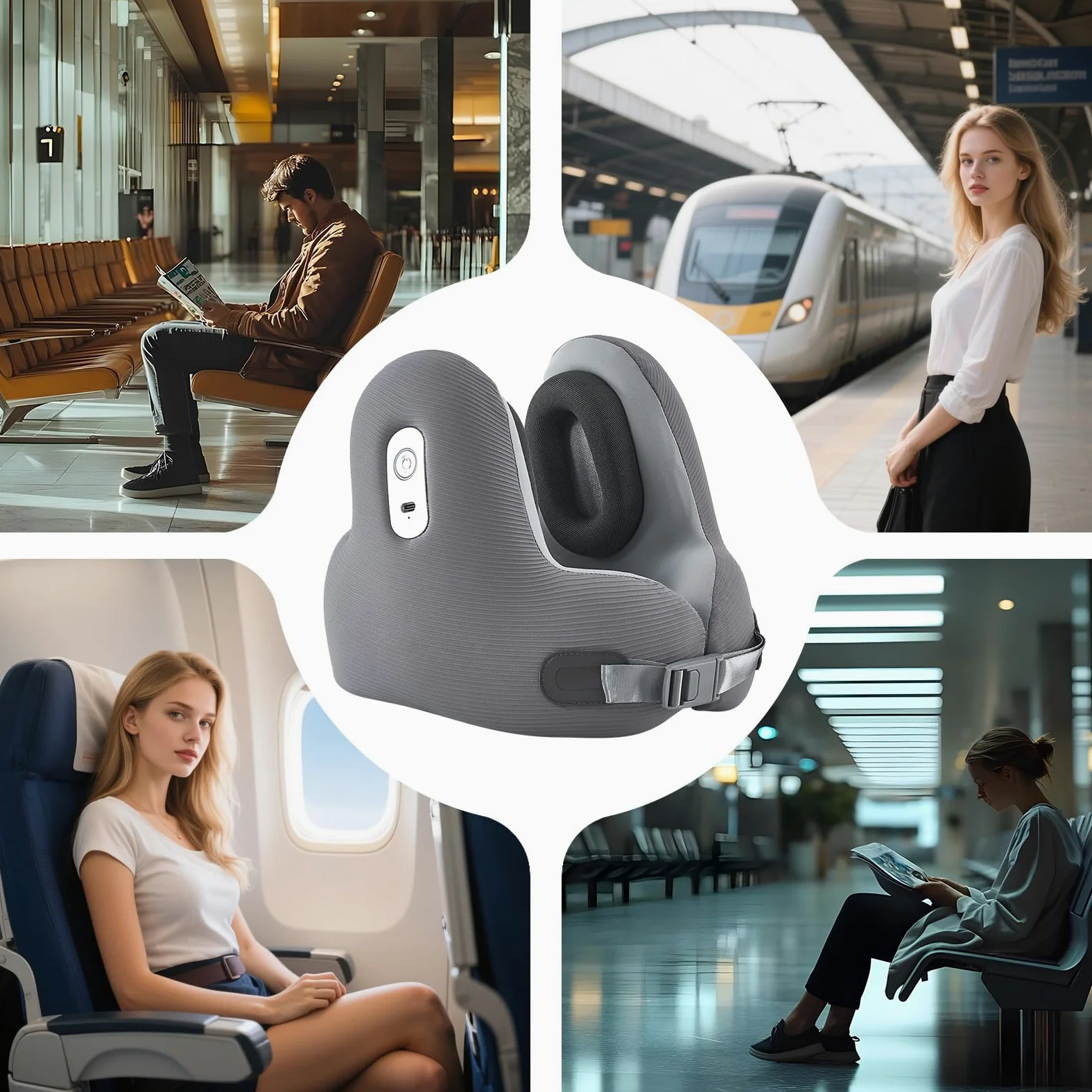 Almohada De Viaje Para Cuello Soporte Cervical | Almohada De Espuma Para Dormir En Viajes Accesorios Viaje Avión Coche Tren Desplazamientos Camping Hogar Estudio Adultos