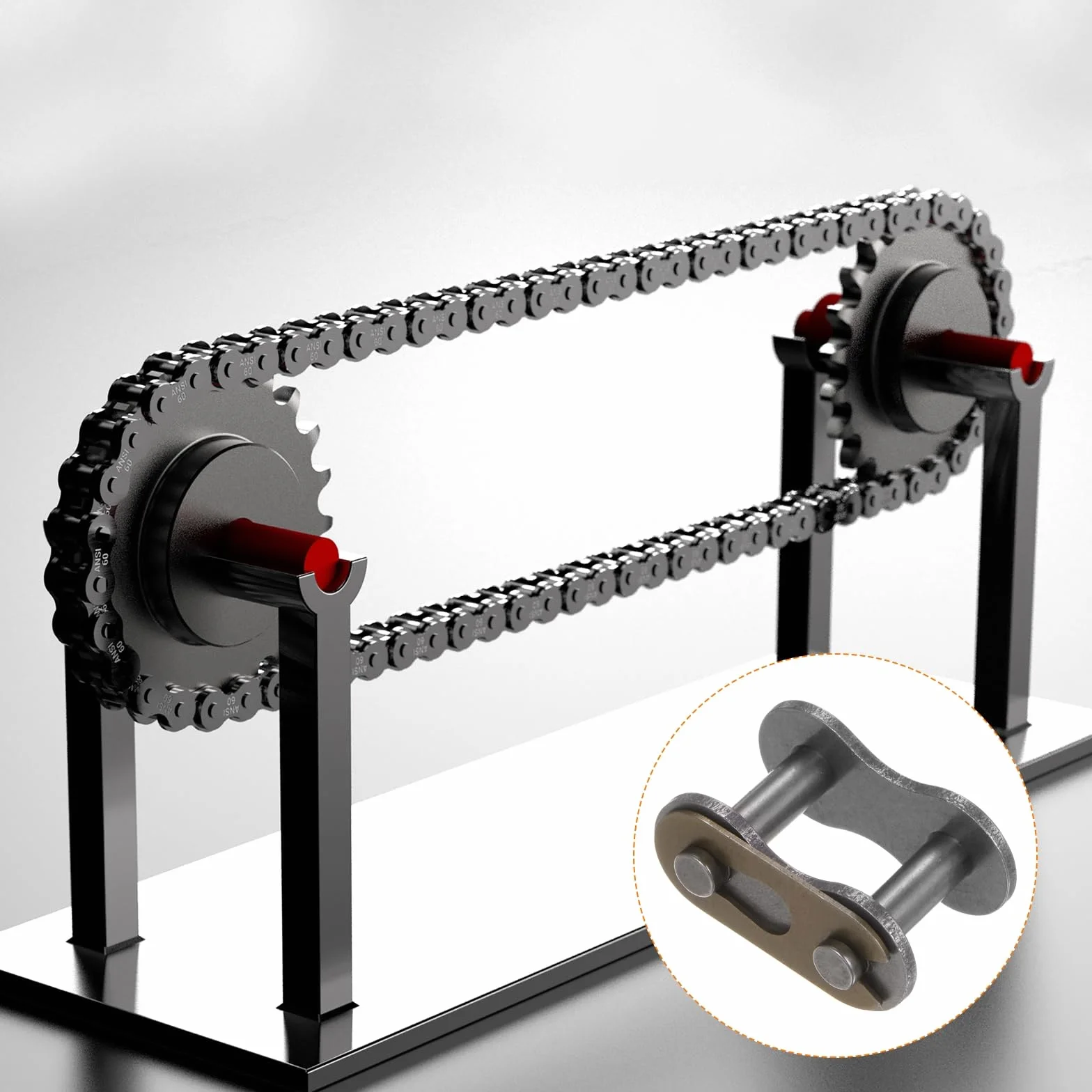 QUARKZMAN 19.05mm Paso Enlaces de Conexión Cadena de Rodillos 12B-1 Acero al Carbono