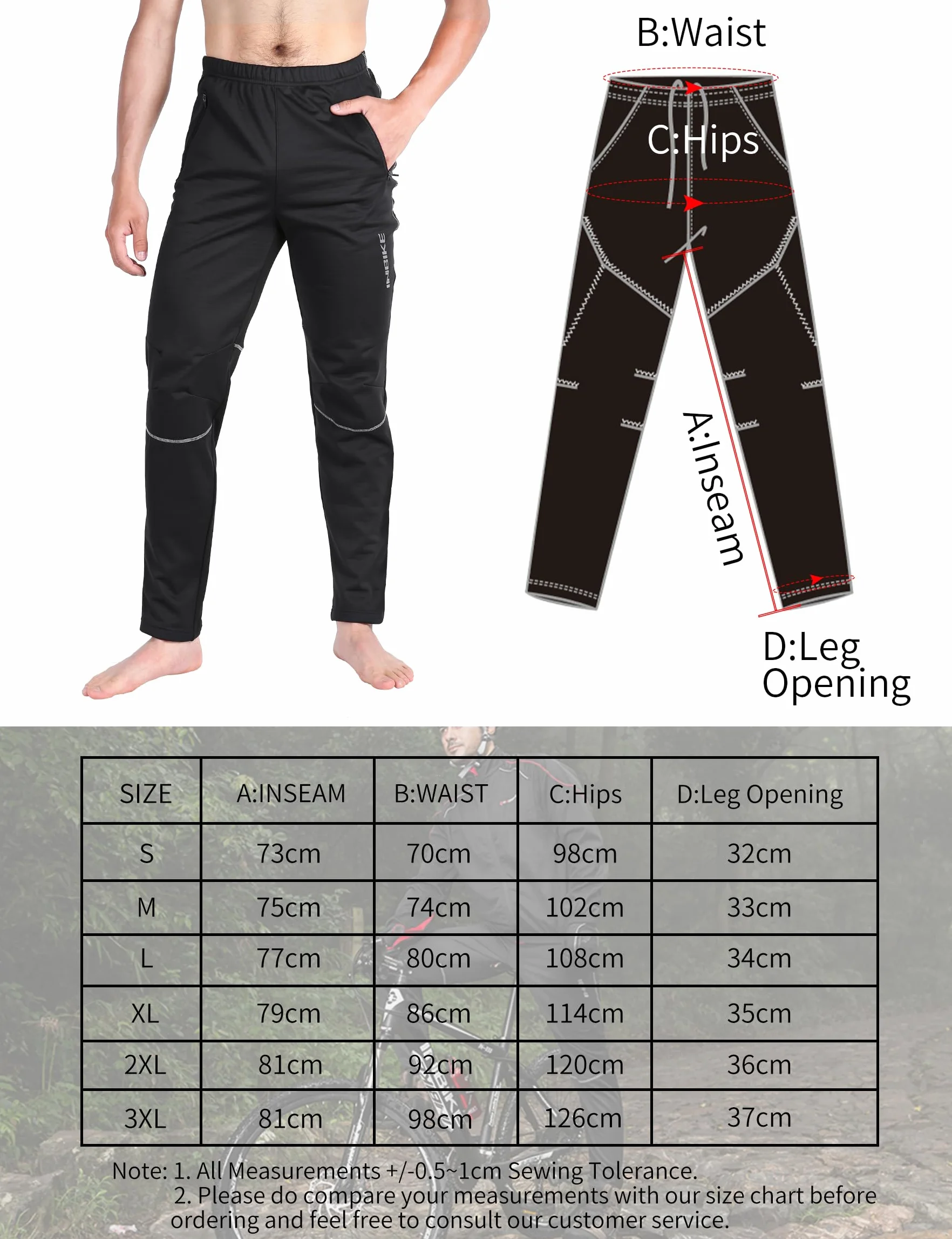 INBIKE Pantalon Largo Ciclismo Invierno Hombre Impermeable Montaña Senderismo Trekking