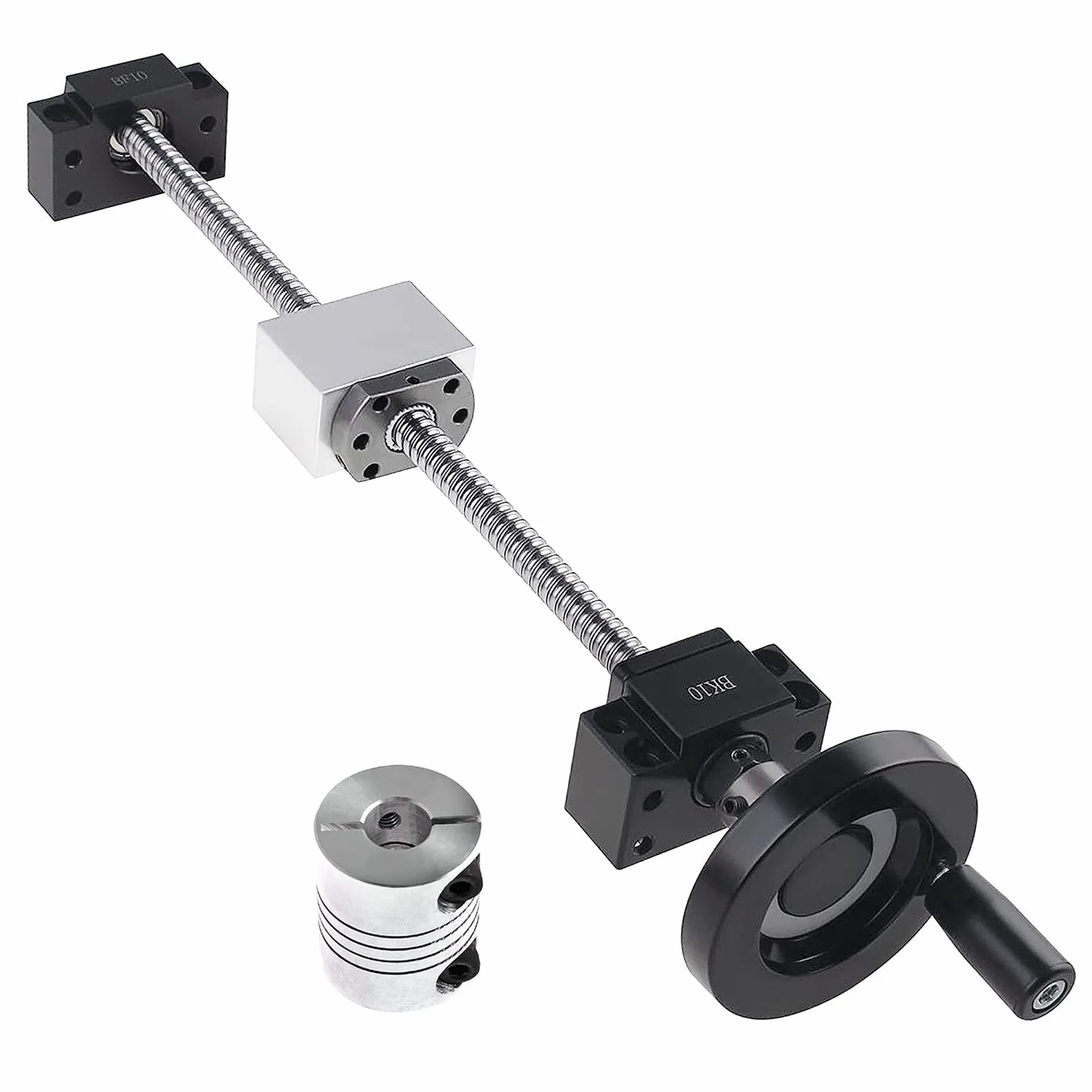 CNCMANS SFU1204 Juego de husillo de bolas de 250 mm 12 mm acero inoxidable con soporte BK10/BF10