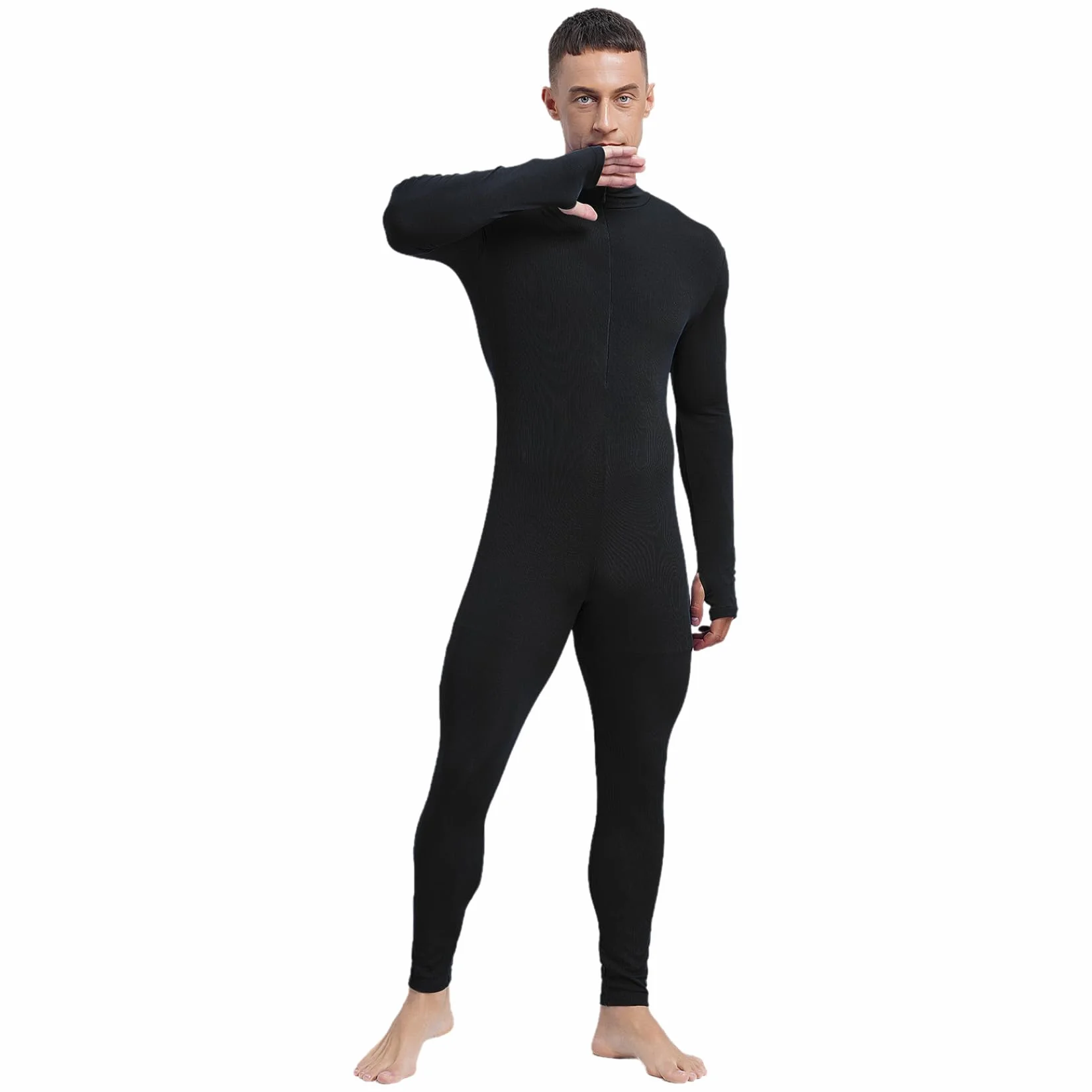 Sywiyi Mono deportivo para hombre, largo de cuerpo entero, de una pieza, corte ajustado, acanalado, entrenamiento, gimnasio, fitness