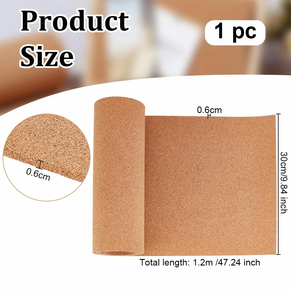 OLYCRAFT Tablero de Corcho Grande Natural 1.2m x 30cm 6mm Rollo Multiusos