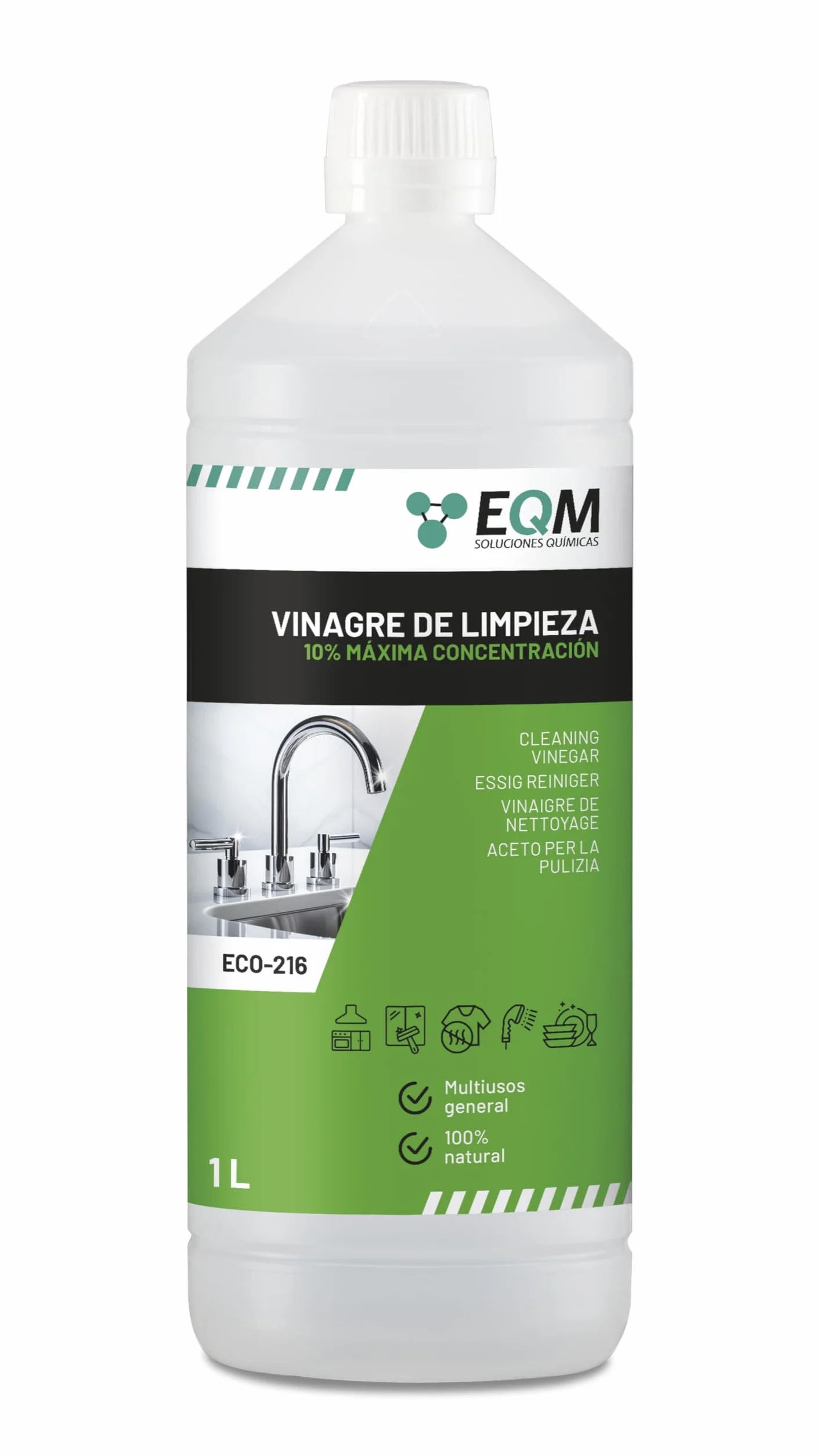 Vinagre de Limpieza Concentrado 1L 10º Acidez 100% Natural Limpiador Multiusos Hogar