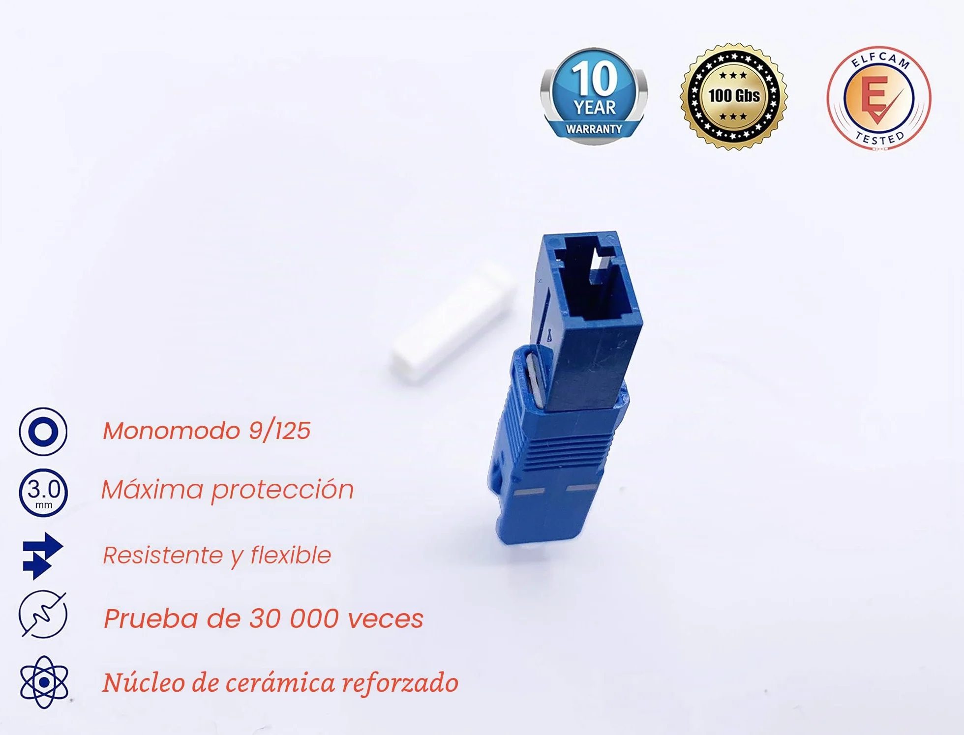 Elfcam Adaptador Acoplador Fibra Óptica Monomodo SC Macho a LC Hembra 1 Unidade